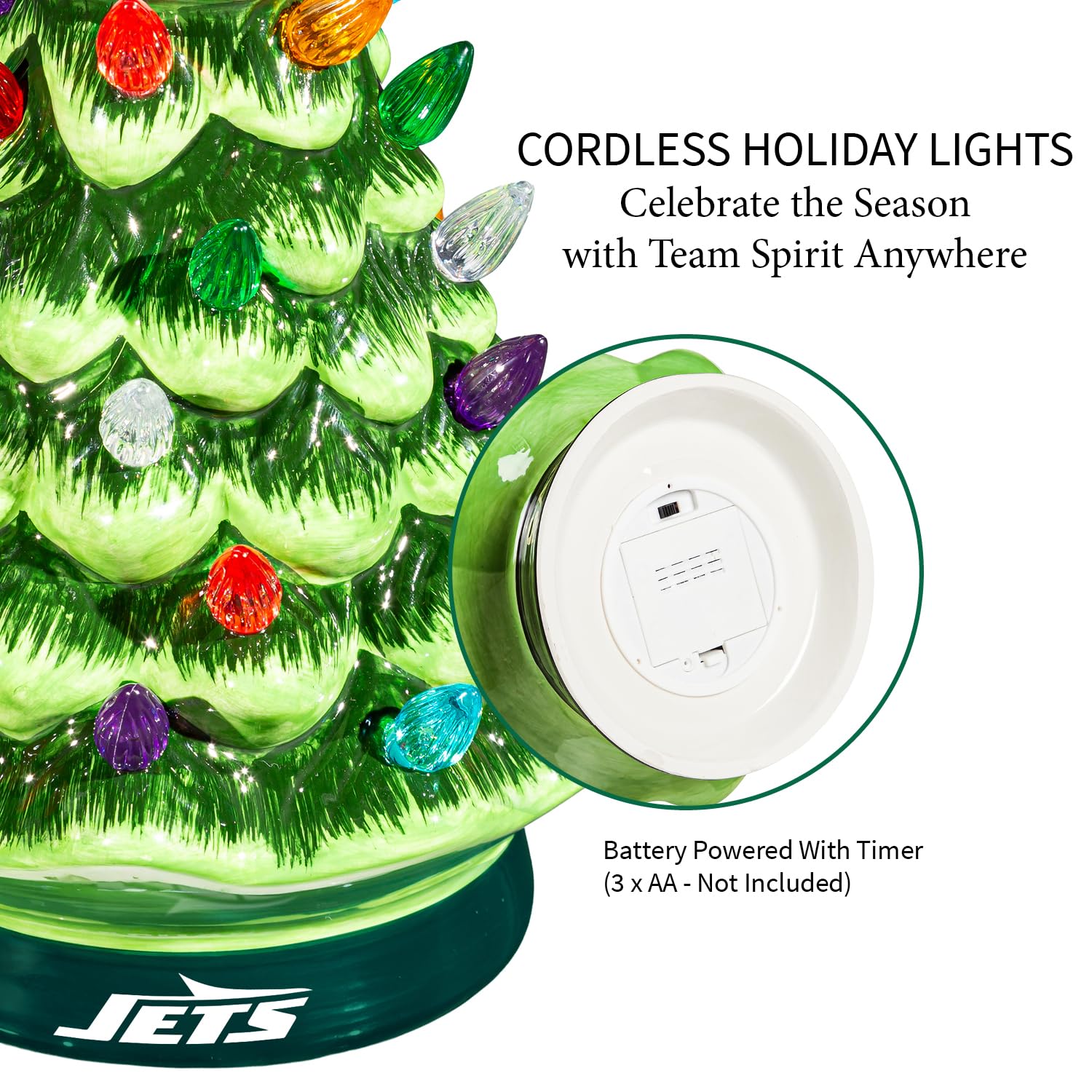 Amazon.com: NFL New York Jets Ceramic Christmas Trees That Light