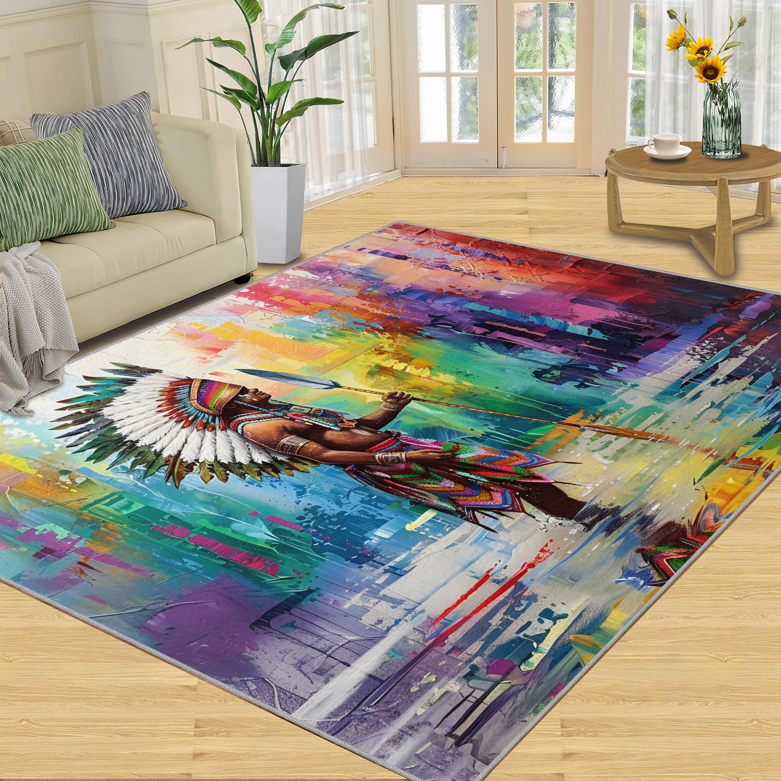 Tapis amérindien de décoration d'intérieur : l'élégance du Sud-Ouest doux 160x230
