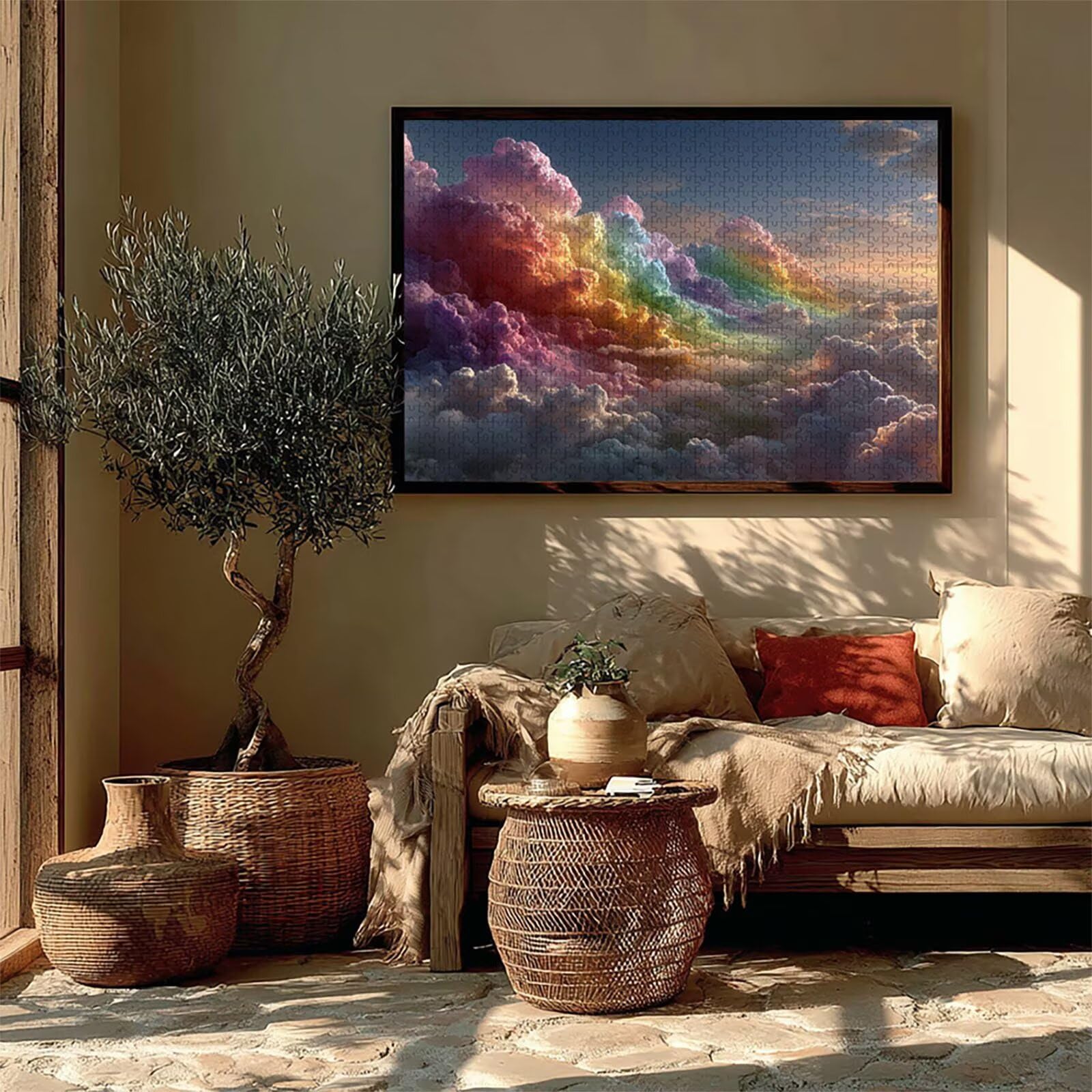 Puzzle Arte con Scatola Colore, Nuvola Puzzle Legno 5000 Pezzi Adulti 156x105cm, Attività di Intrattenimento ad Alta Difficoltà, DIY Classici Gioco, Jigsaw Per Tutta La Famiglia, Estate Regalo, 7-7643