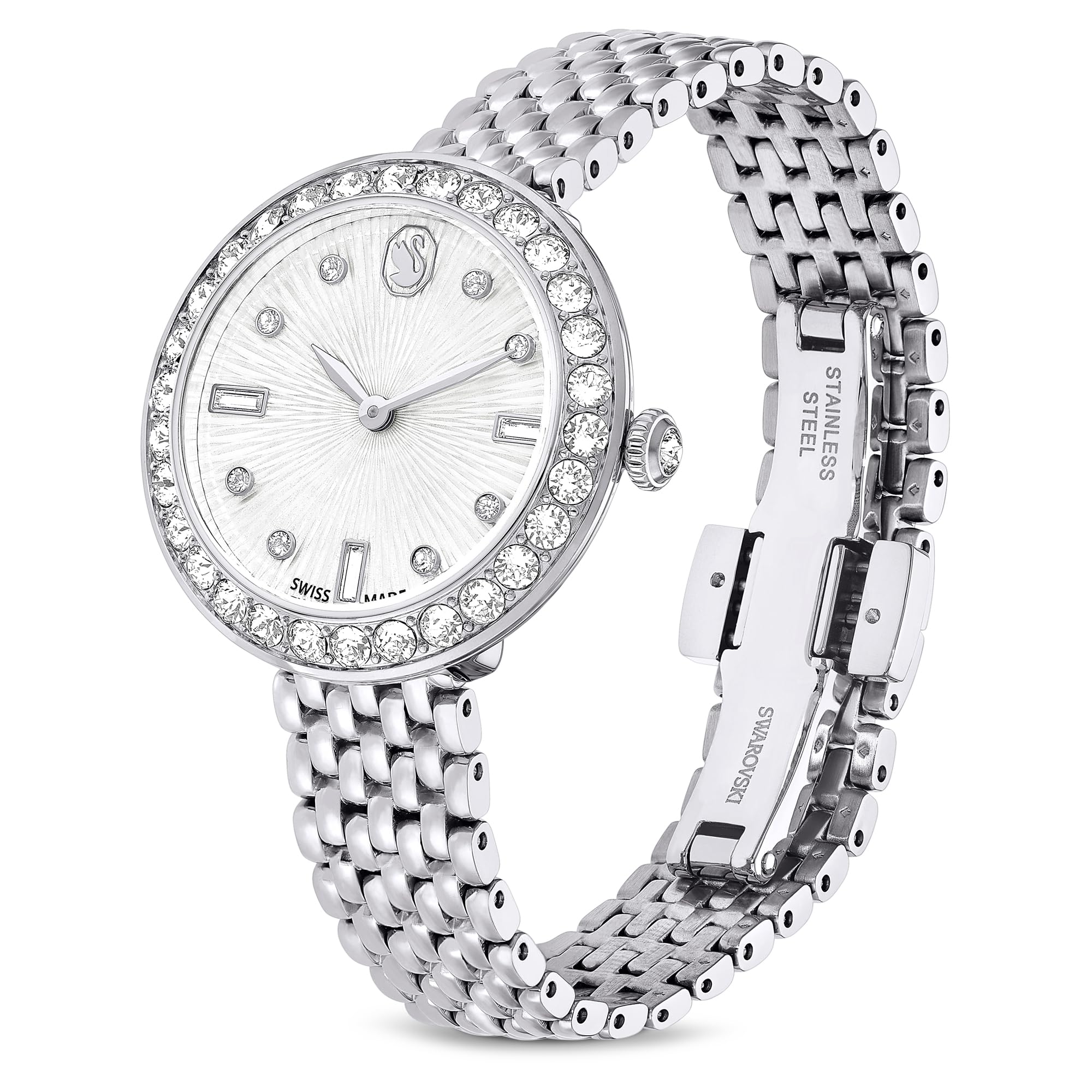 Swarovski Reloj analógico de Cuarzo Suizo Unisex para Adulto con Correa de Metal 5673022, Plateado