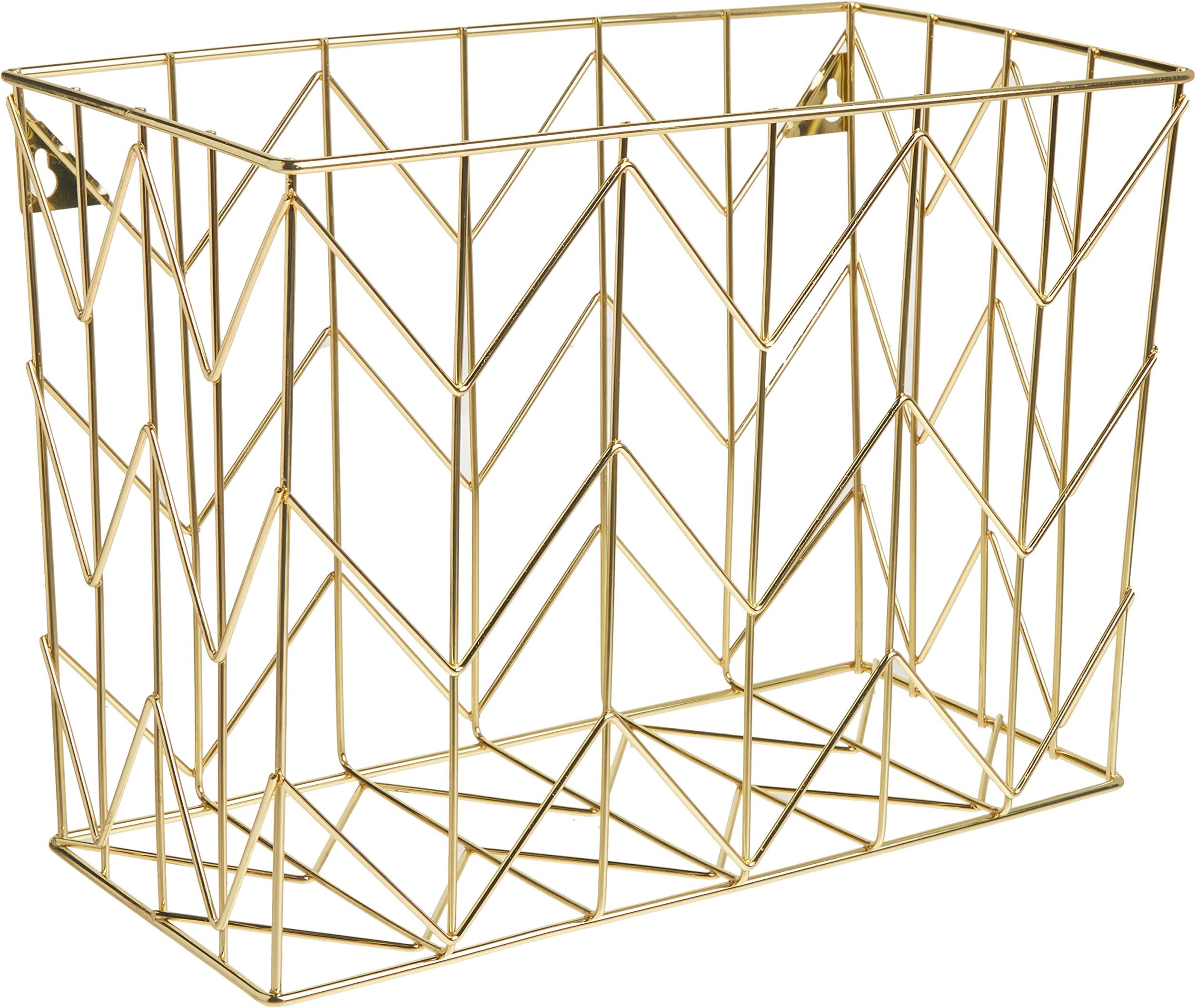 U Brands Hanging File Desk Organizer, Wire Metal, Gold - 894U02-06, 9.37H x 12.2W x 6.85D inches