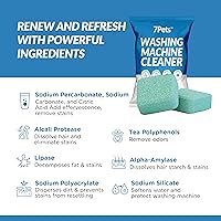 Vista 6 de Tabletas limpiadoras para lavadora 24 unidades, suministro para 1 año Formuladas para dueños de mascotas Descalcificador profundo apto