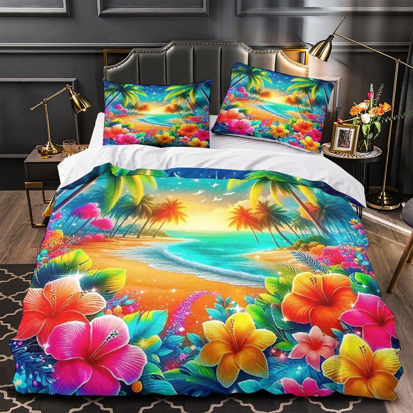 Housse de couette parure de lit 3D Côte de beauté, cadeau idéal maison