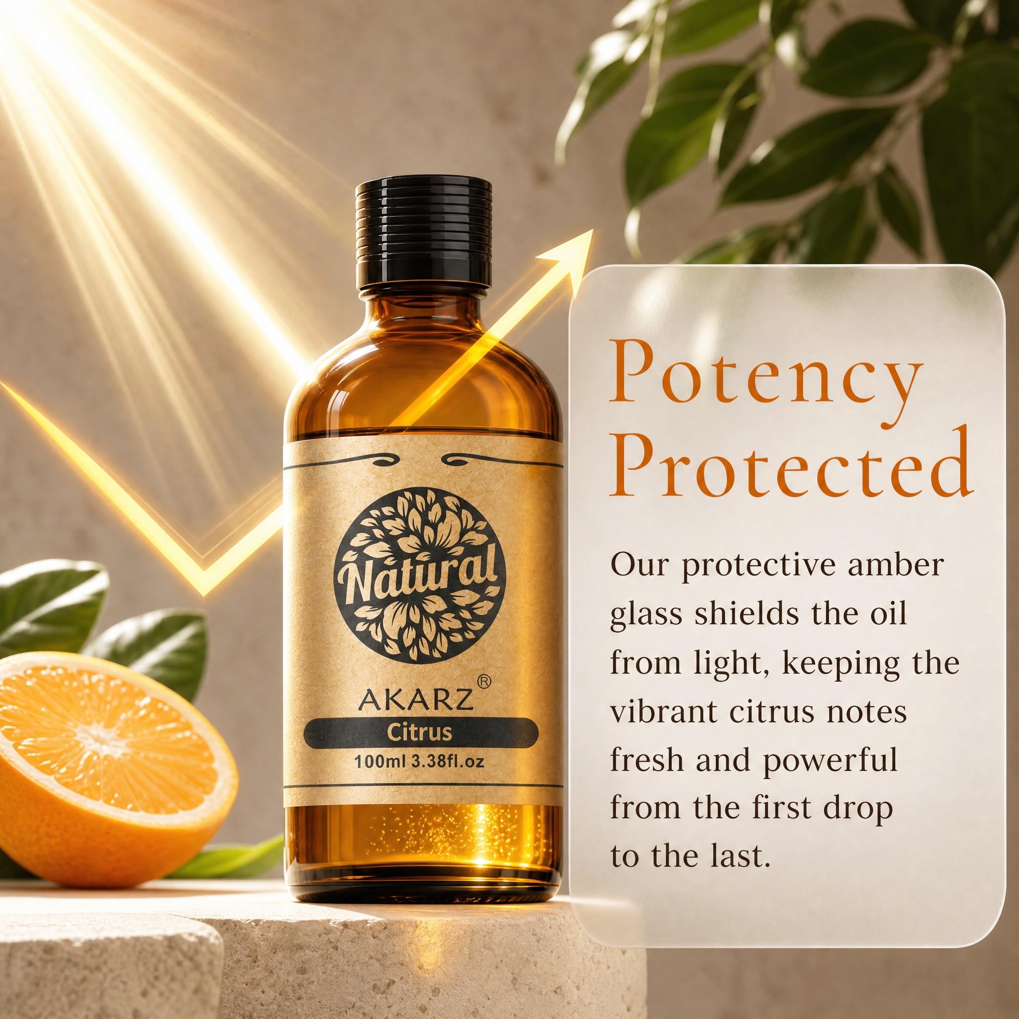 AKARZ 100ml Olejek esencjny z Cytrusów - Naturalny olejek aromatyczny do dyfuzorów, lamp aromatycznych i aromatów pomieszczeń