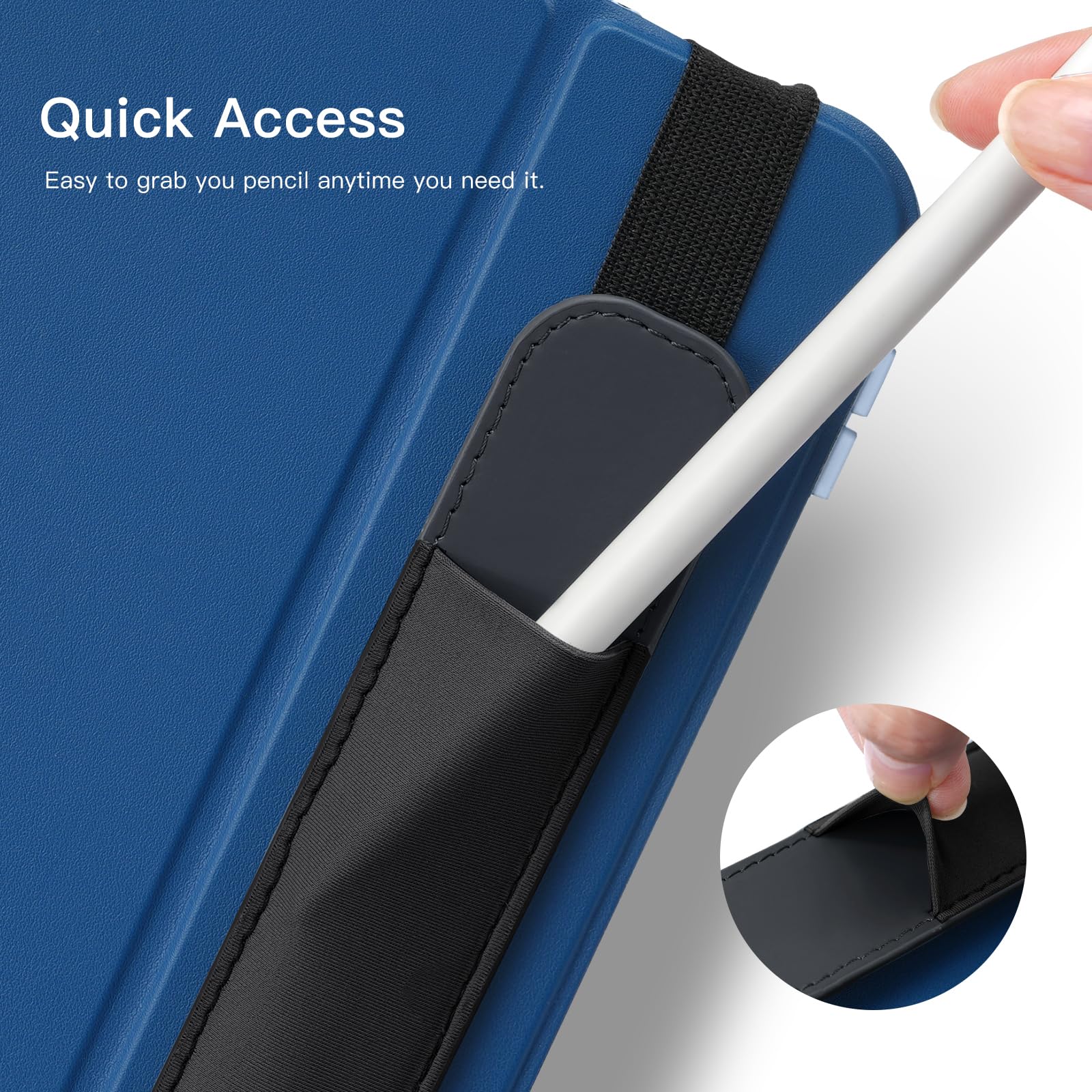 MoKo Custodia per Apple Pencil con Tasca Elastica Staccabile, Porta Matite per iPad, Nero
