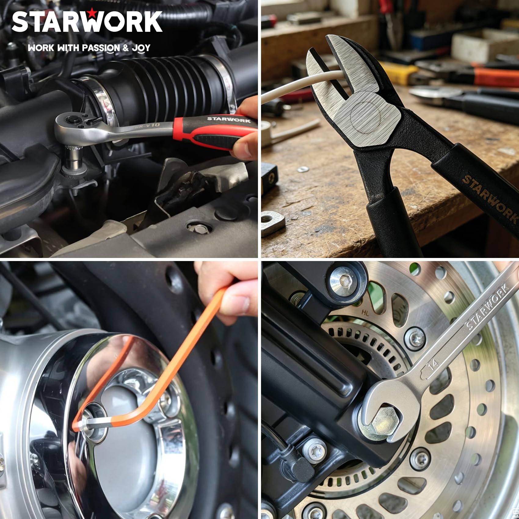 STARWORK True MechanicTM 314-częściowy zestaw narzędzi mechanicznych i nasadek, profesjonalny zestaw metryczny