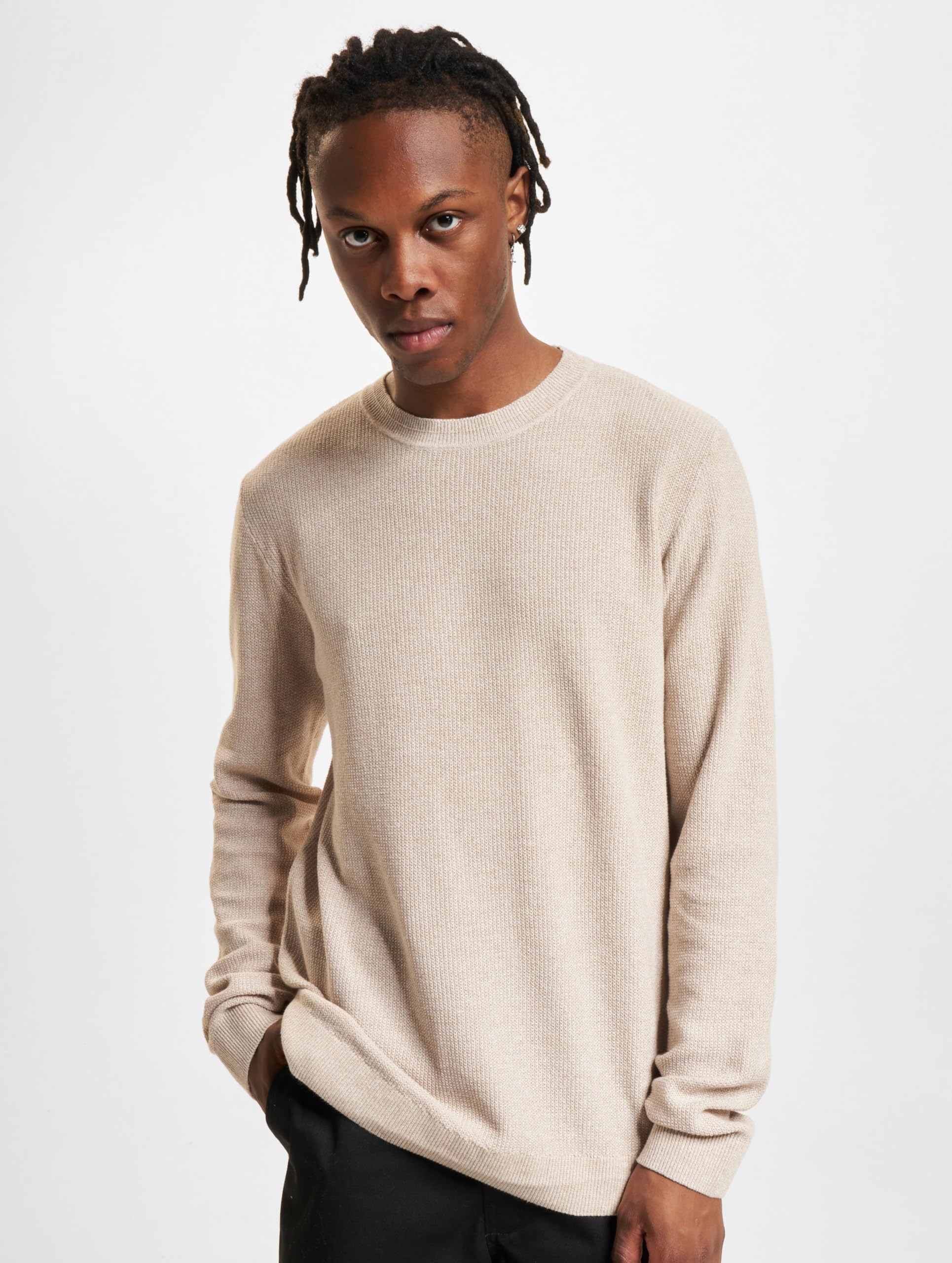 JACK & JONES Jprcclucas Structure Knit Crew Neck Sweter męski z dzianiny, Czysty kaszmir Szczegóły: Twist, S