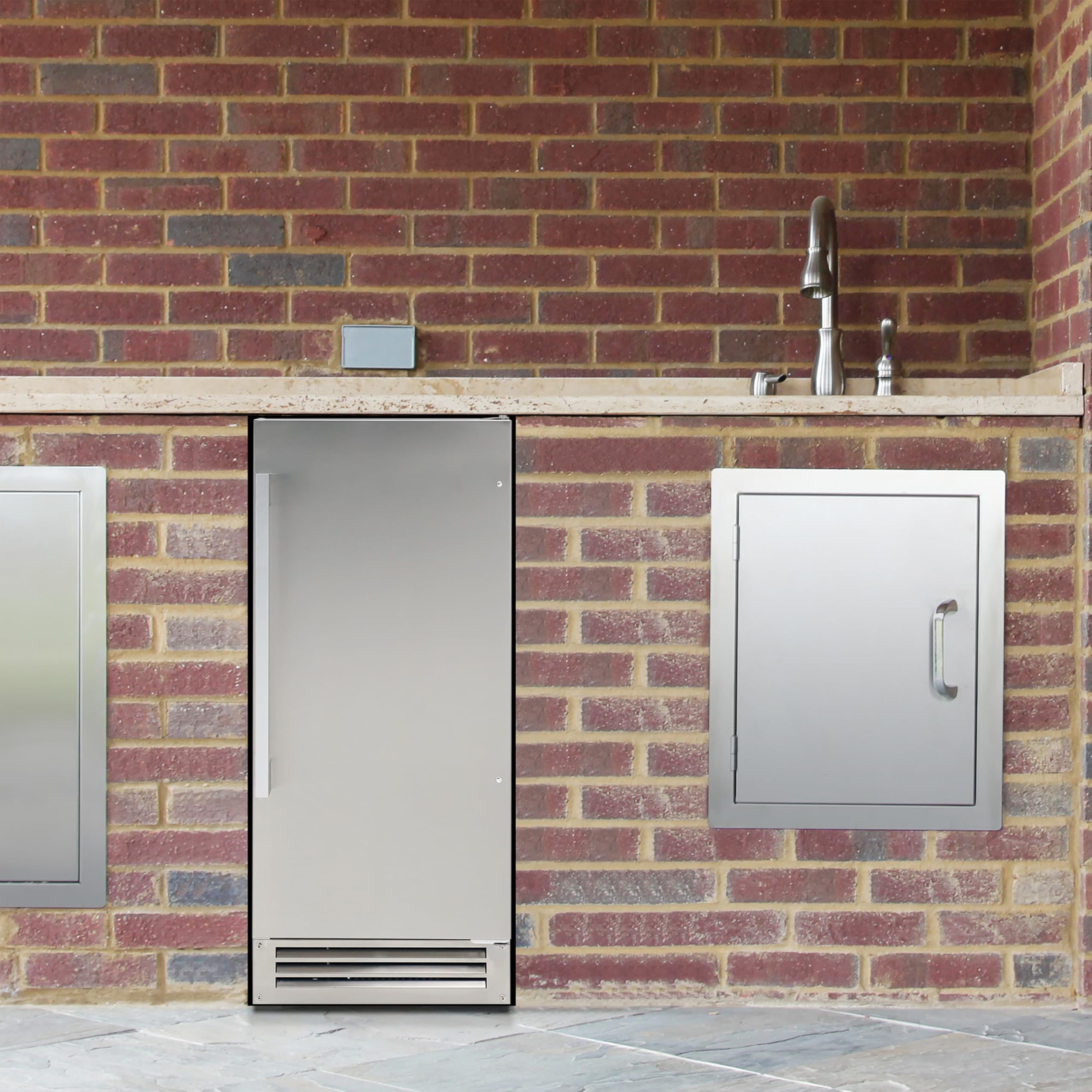 Avanti Elite Series Built-in Ice Maker in Stainless Steel OIM1550U3S | Large Clear Ice Cubes, 25 lbs. Freezer Storage, Under Counter or Cabinet | Outdoor Ice Machines, Commercial, for Home Kitchen on Fridge.com