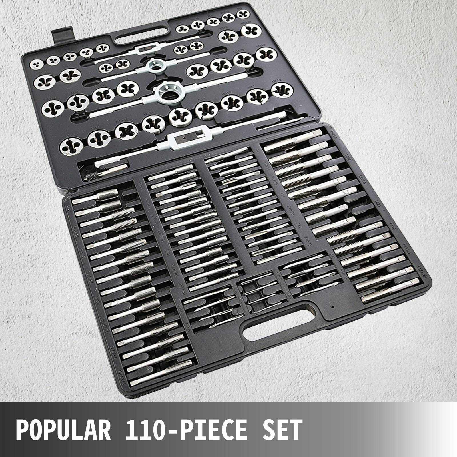 110Pcs Tungsten Titanium Steel Metric Tool Tap & Die Set