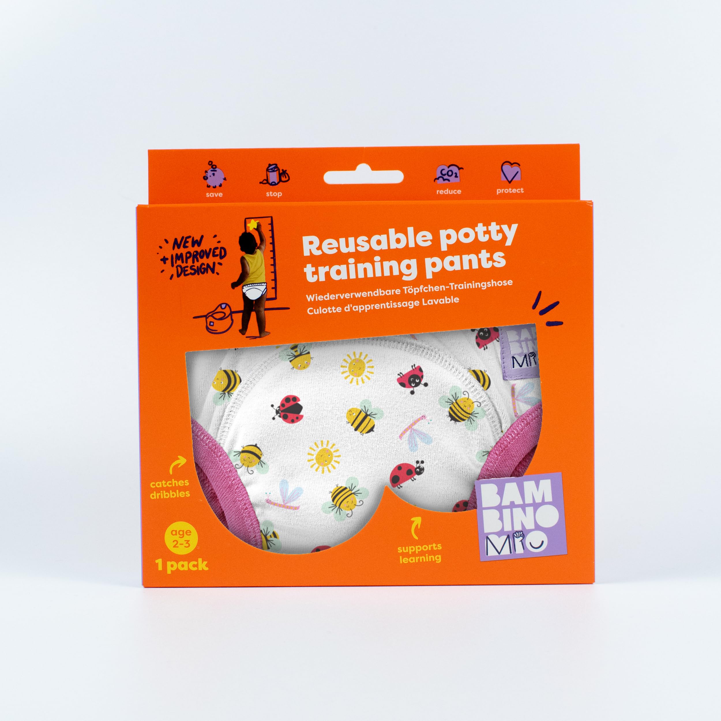Bambino Mio calzones de entrenamiento reutilizables, 3-4 años (Vuela Alto) - ropa interior para dejar el pañal, pantalones papa niños y niñas, niños pequeños — view 8