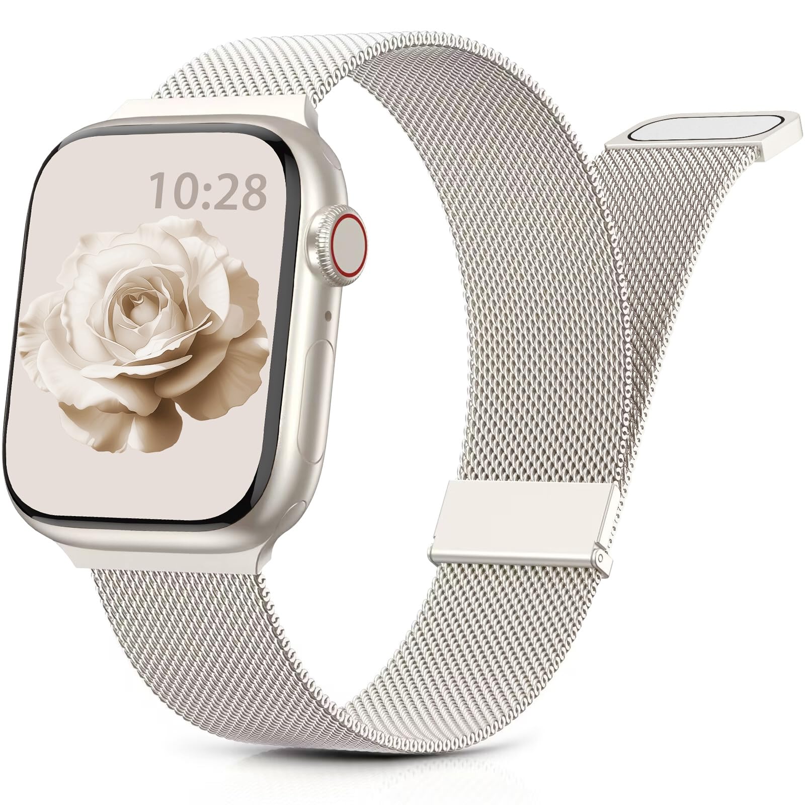 Yoohoo Milanese Loop for Apple Watch Straps 38mm 40mm 41mm 42mm 44mm 45mm 46mm 49mm Women Men,Adjustable Metal Band with Dual Magnetic Clasp for iWatch Series 11 10 9 8 7 6 5 4 3 SE3 Ultra3