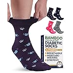 Pembrook Ankle Diabetic Socks for Women & Men - 4 Pairs Cats (Gray, Navy, Purple, Pink), Diabetic Plus Size Socks for Neuropathy