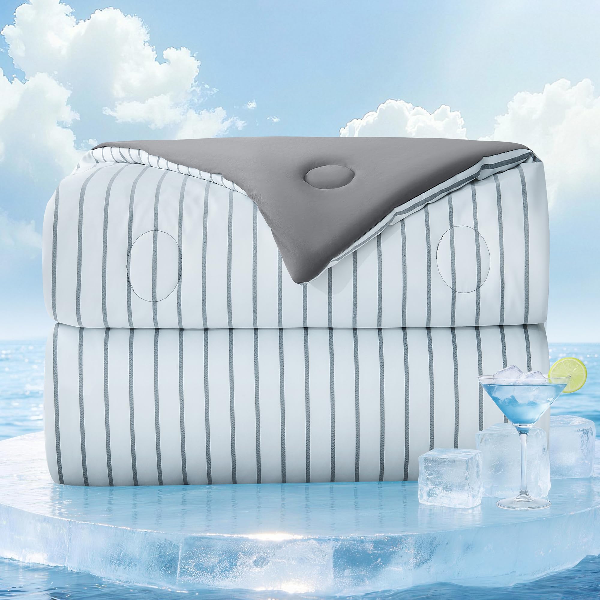 Photo 1 of bedsmile Striped Cooling Comforter King Size