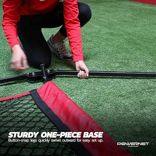 Miniatura 6 de PowerNet Pro Frame - Entrenador de precisión de QB Pass de fútbol, red de paso portátil de 8 x 8 pies con 5 bolsillos para objetivo, configuración