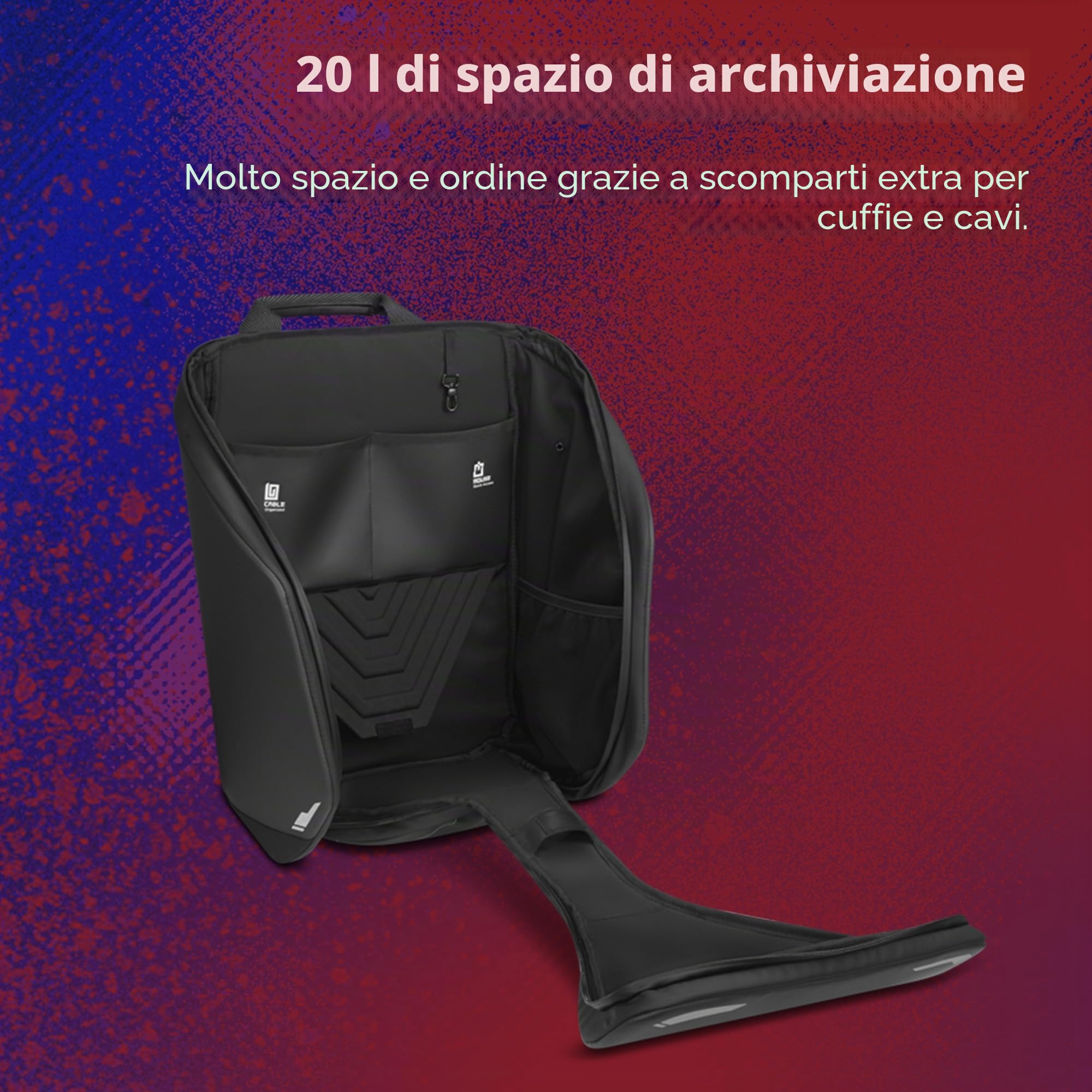 Lenovo Zaino Legion GB900 (fino a 16", progettato per gaming, schermato, PU, impermeabile, angoli antiurto EUDE-Foam, scomparto per tablet, capacità 20 litri) colore nero