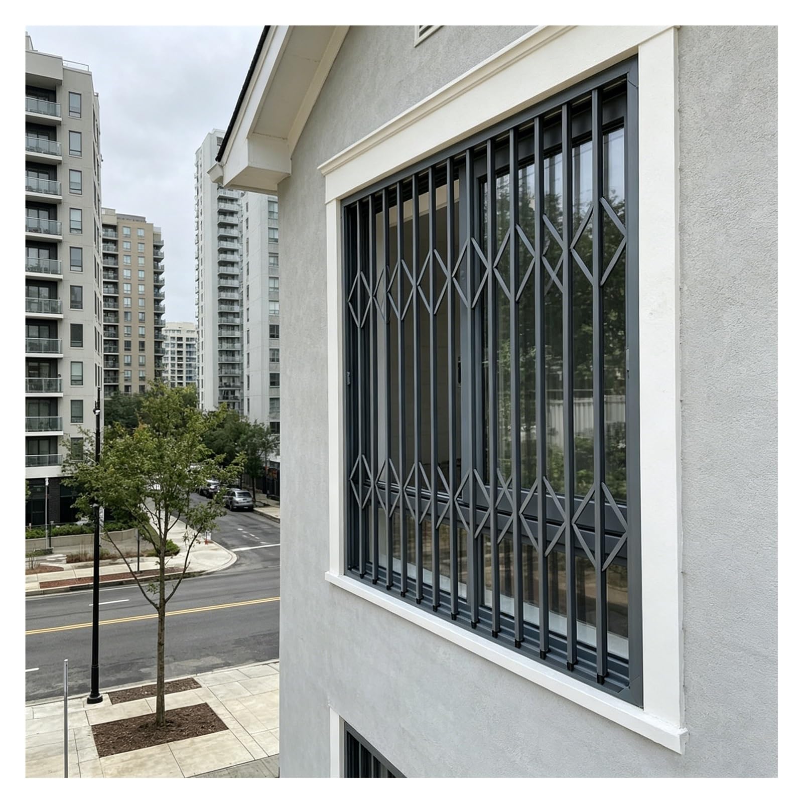 Heavy Duty Retractable Security Grille, Aluminum Alloy Burglar Resistant Window Bars with Lock, Balcony Windows Protective Rail(W50xH80cm/20x32in)