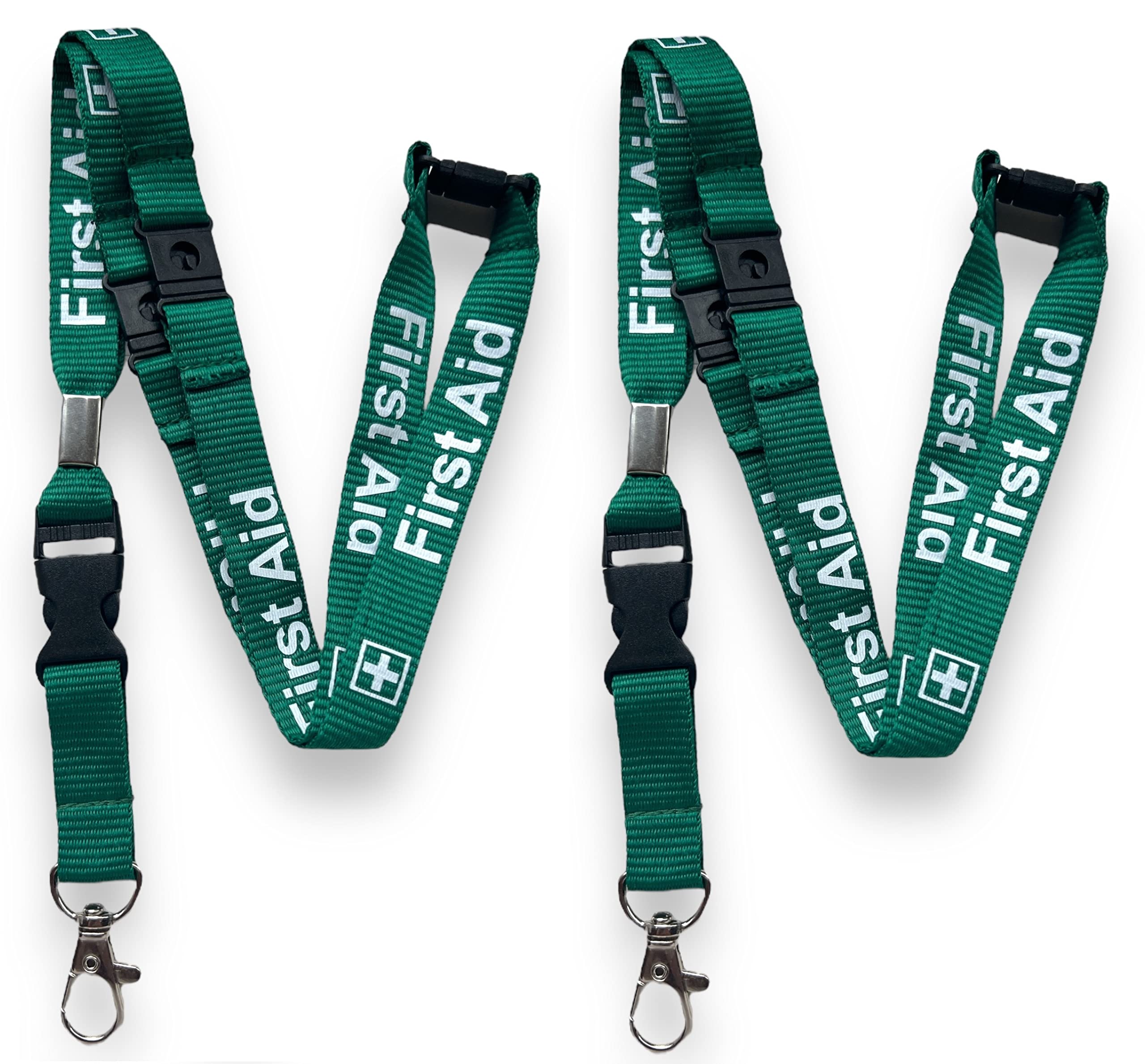 PAC Supplies Global15mm Green First Aid Lanyard With 3 Point (Triple) Safety Breakaway & Detachable Buckle Clip (2)