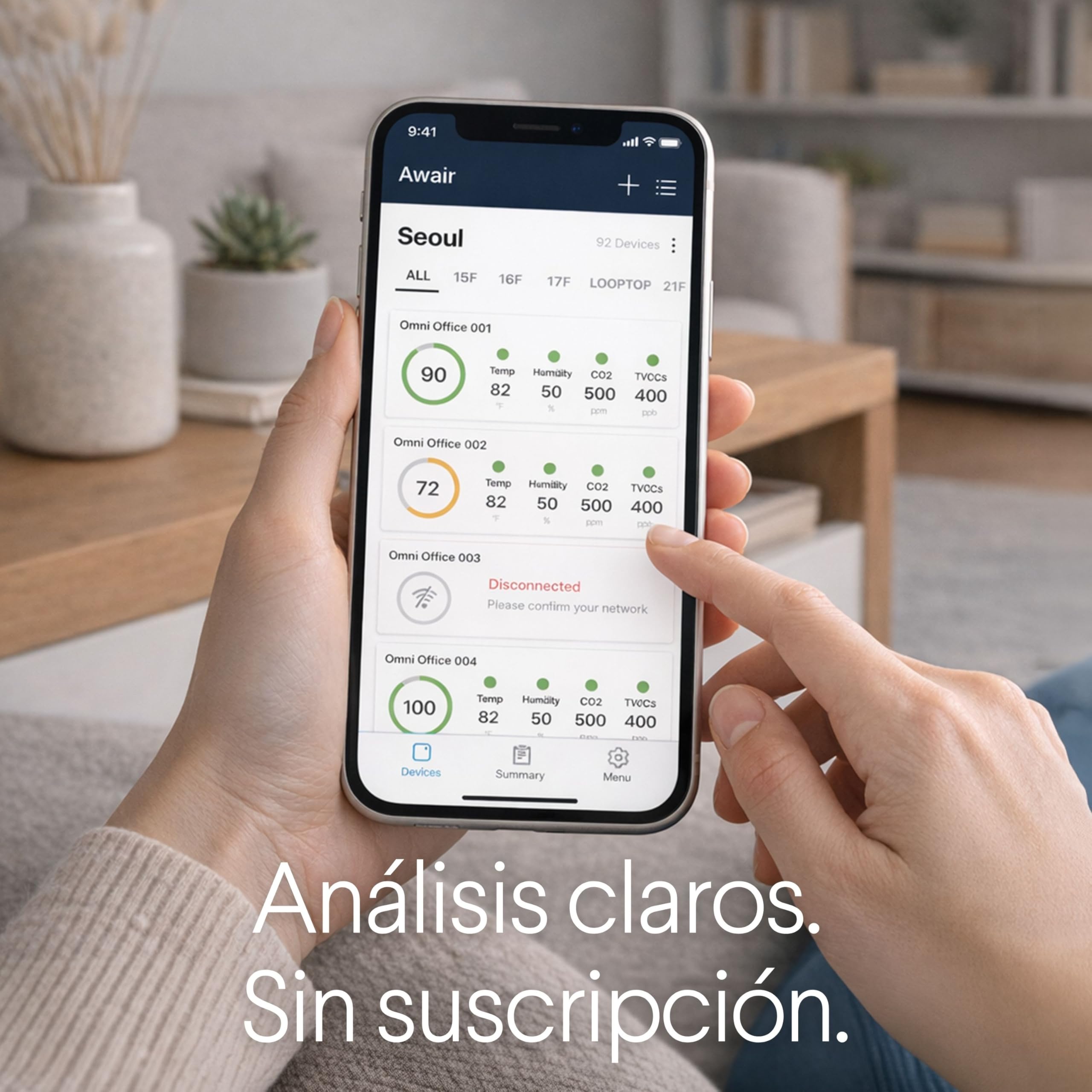 Awair Element Smart Monitor de Calidad del Aire – Sensor Profesional CO2, PM2.5, VOC & Temperatura, Seguimiento de la Contaminación Interior, App iOS & Android, CREA un Ambiente Doméstico Saludable.