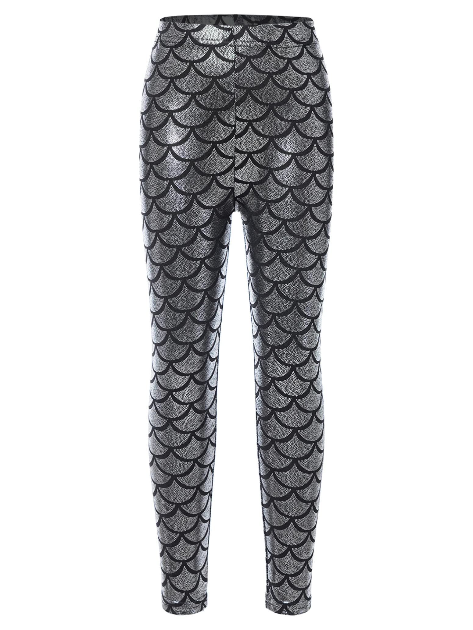 Leggings Sirène Métallisés Brillants Pour Filles - Collants Écailles De Poisson Pour Danse, Yoga Ou Baignade