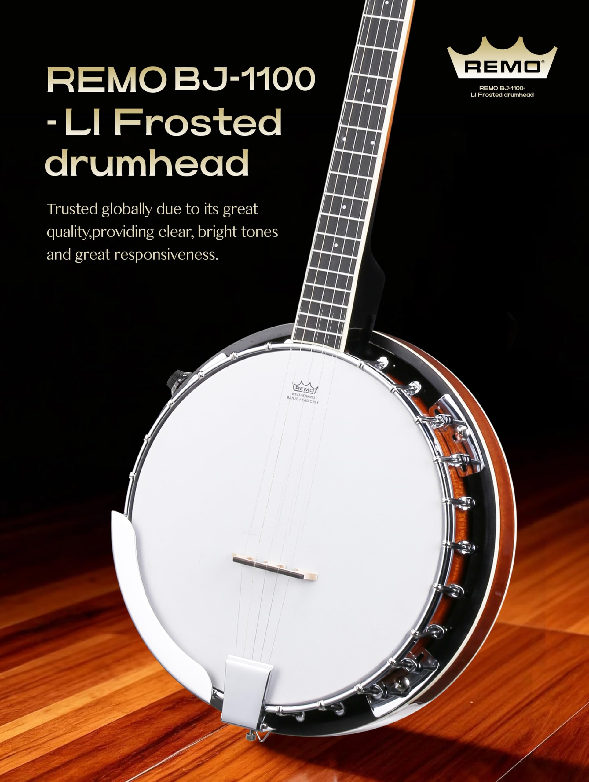ALLSET Elektrisches Banjo mit 5 Saiten, volle Größe, 96,5 cm, 5. Stimmgerät, Remo-Kopf und Mahagoni-Körper, komplettes Starter-Set + Gigbag/Stimmgerät, bestes Geschenk für Erwachsene und