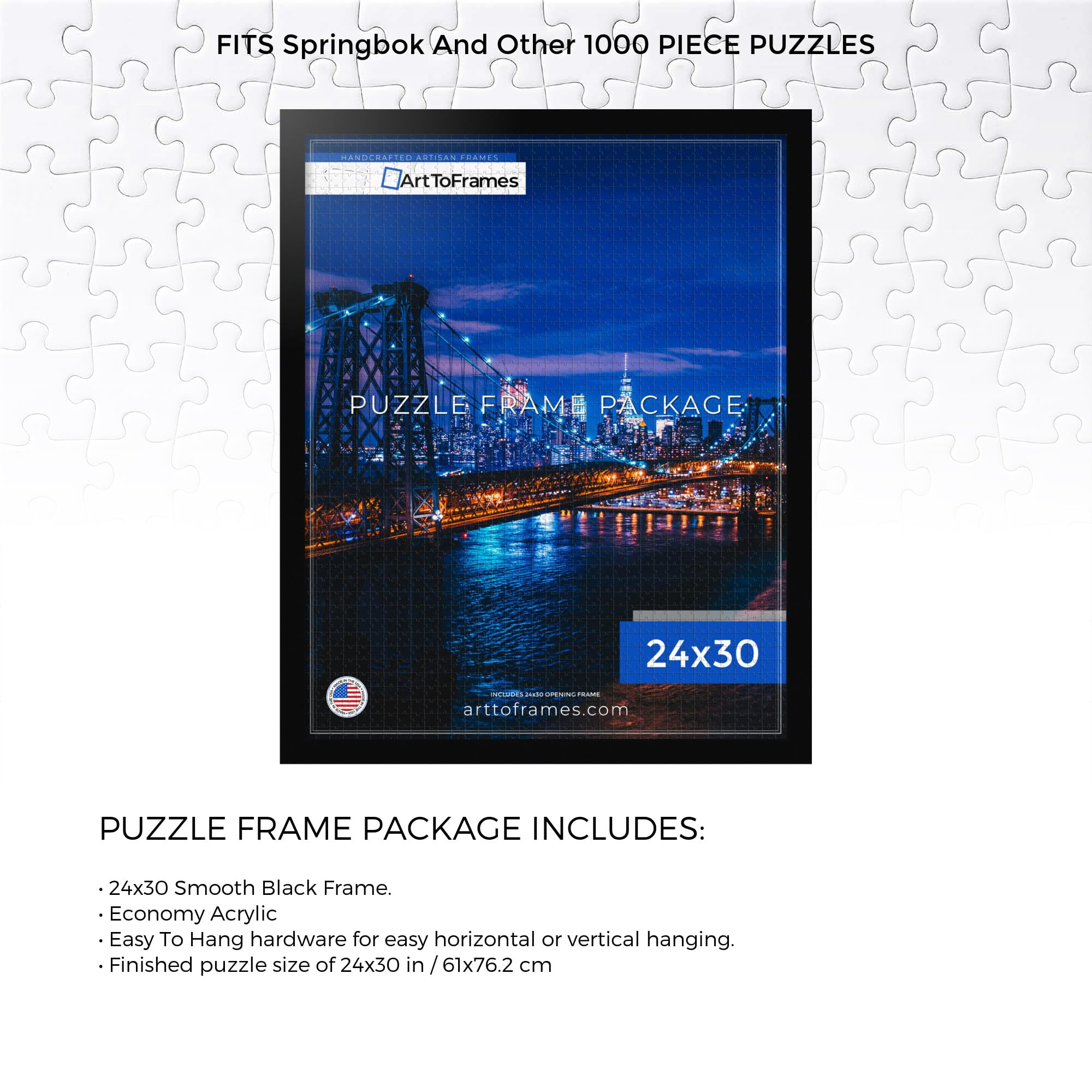 ArtToFrames 38.6x29.5 INCH/98x75 CM Black Frame For 2000