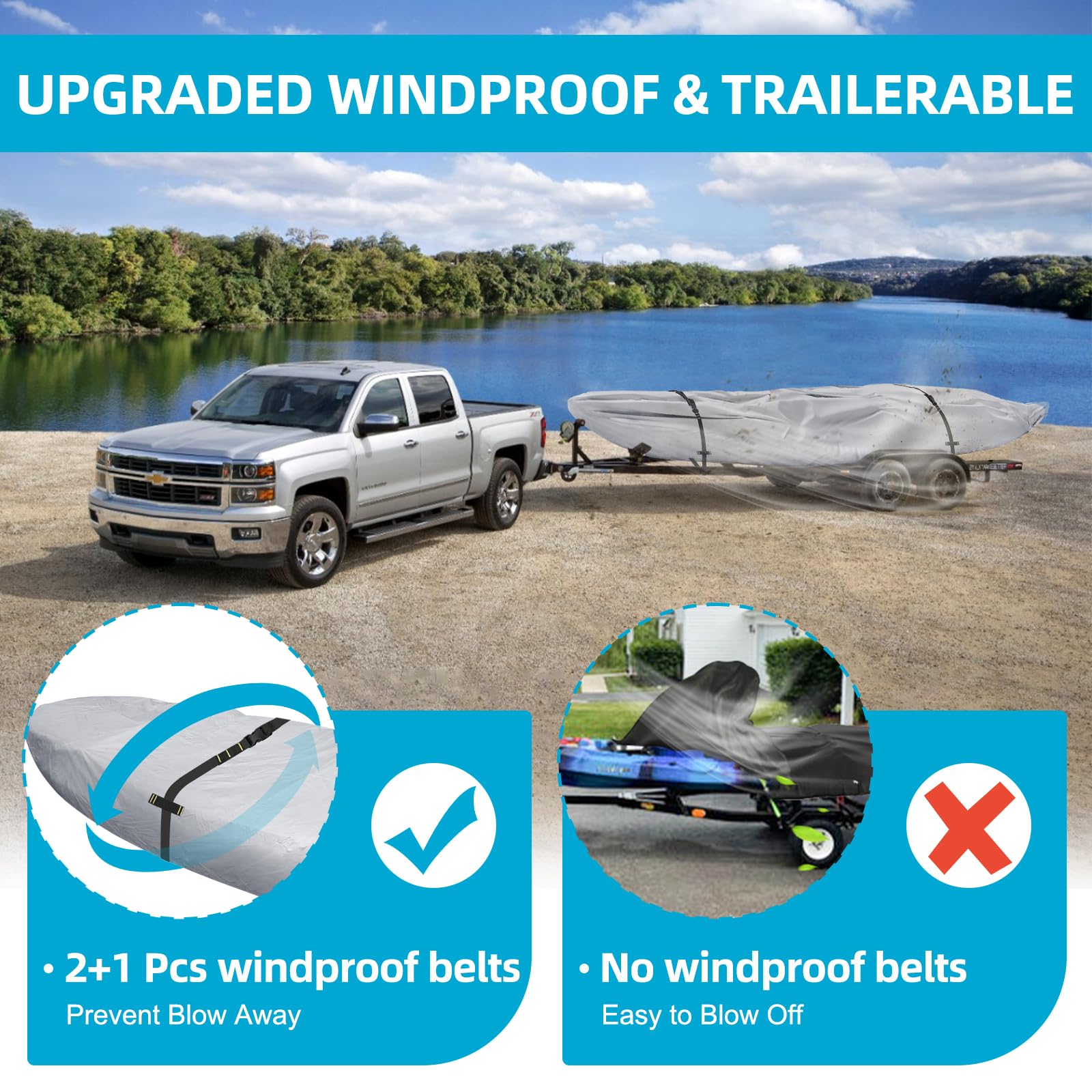 Rofawee Housse De Rangement Pour Kayak Et Canoë - Résistante Aux UV Et Imperméable - Pour Bateau, Kayak