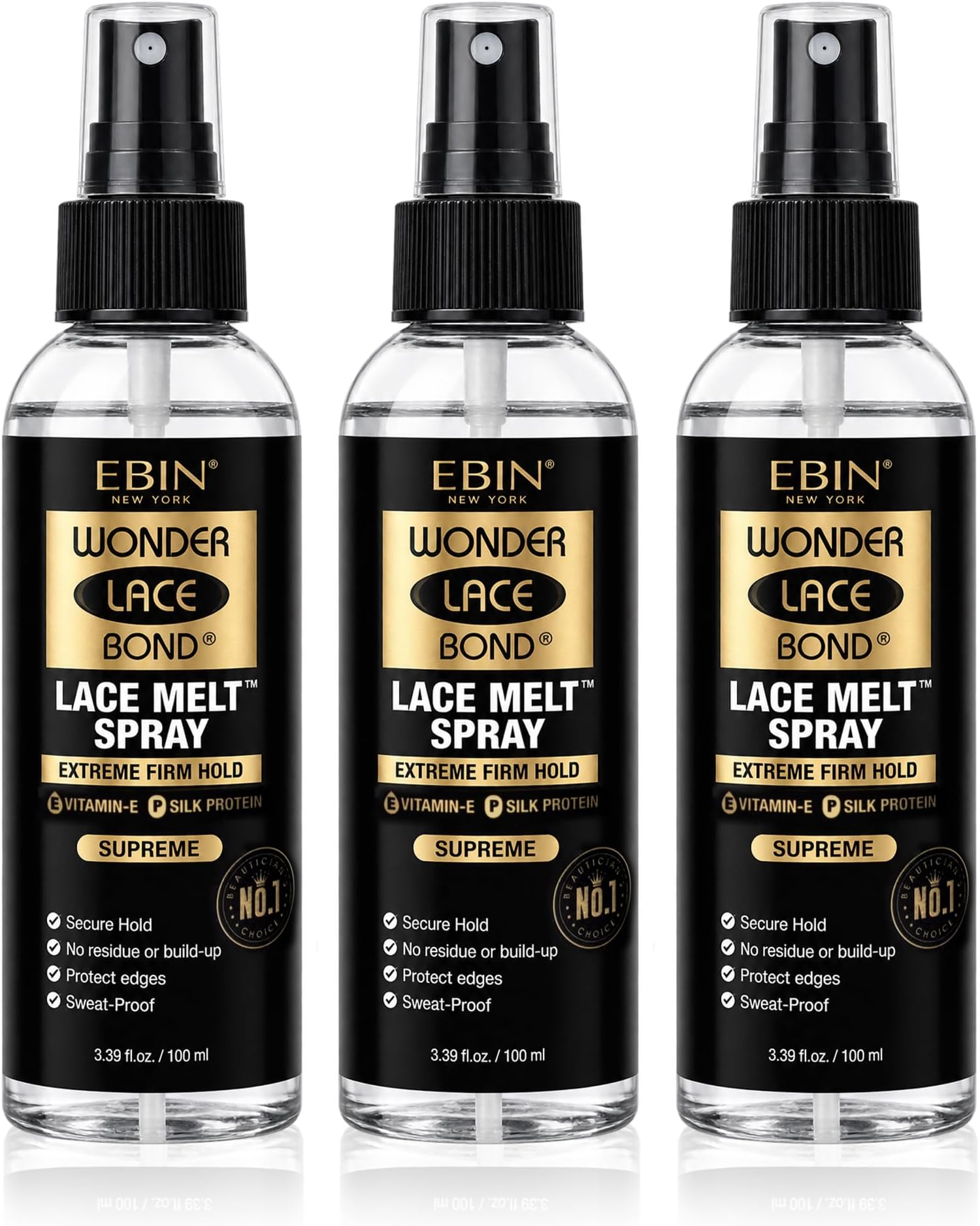 EBIN NEW YORK Wonder Lace Bond Melt Spray, 3.39 Fl Oz (3-Pack)