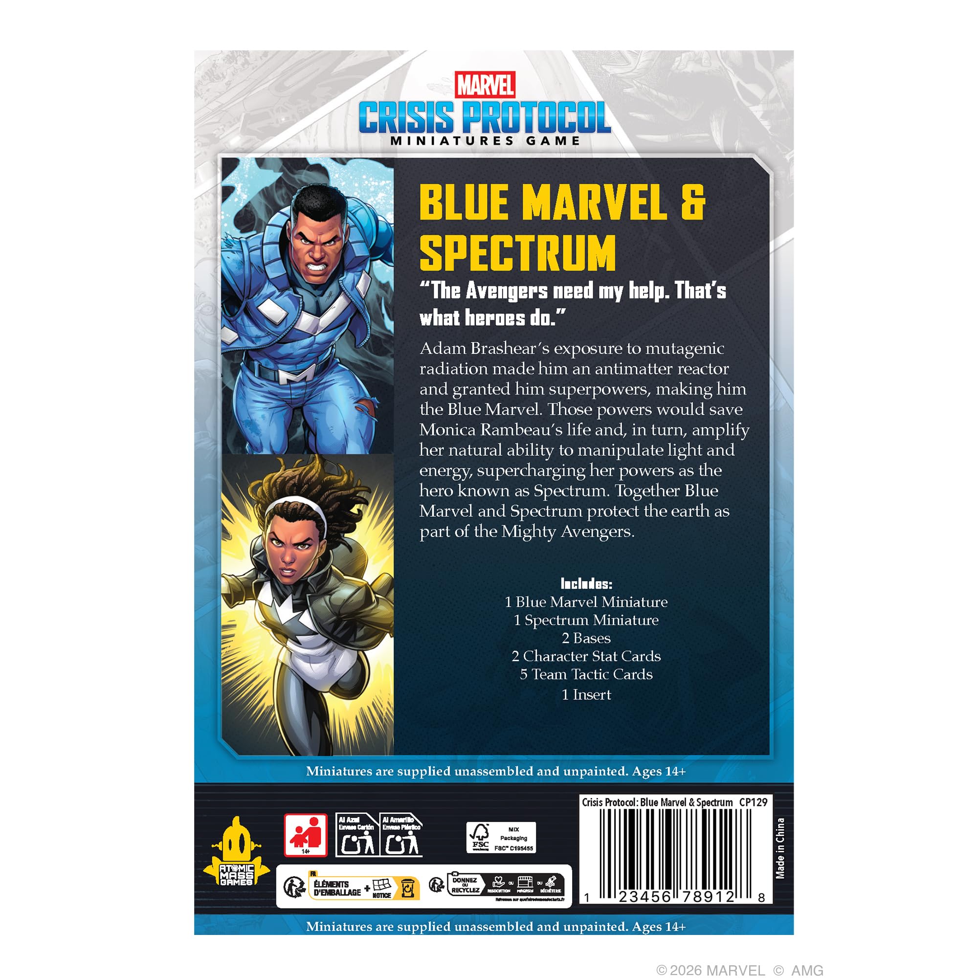 Amazon.com: Asmodee Marvel: Crisis Protocol Blue Marvel & Spectrum
