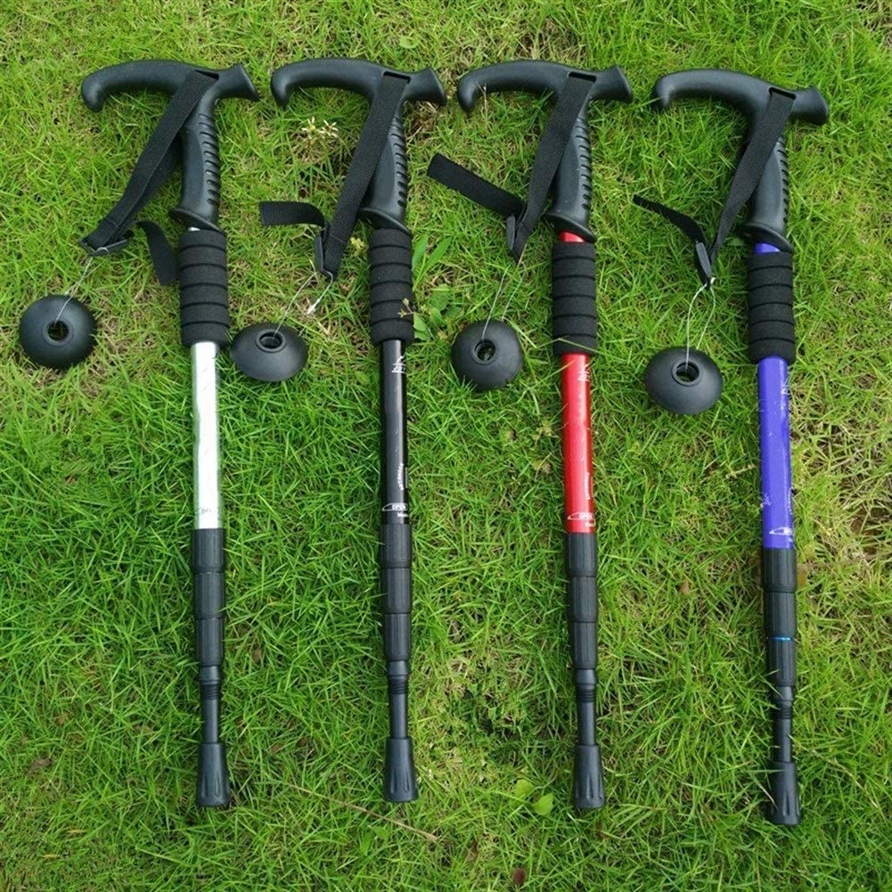 Bastón Plegable Bastones de Trekking Bastón de aleación de Aluminio Bastón Plegable de Metal Bastones de Trekking Bastones de Trekking Ancianos Muletas Bastón Seguridad Walkin Extensible (B)
