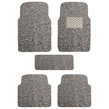 Autofurnish Anti Skid Curly Car Foot Mats (Beige Brown) Universal