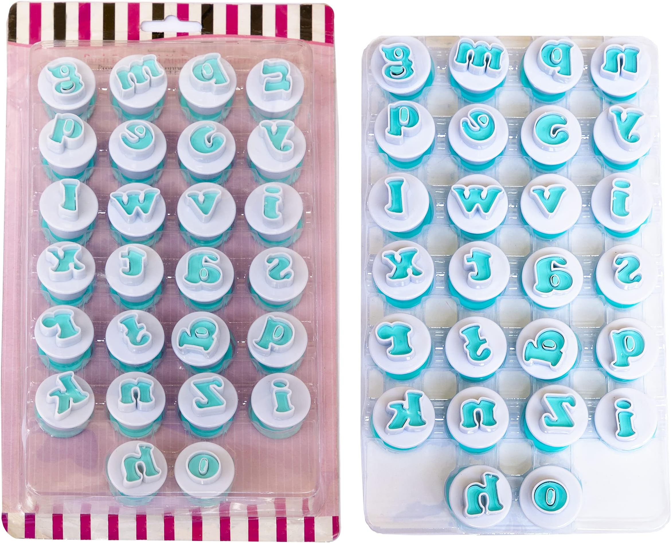 Mesmeriser Alphabet Cookie Cutter Pack of 26 in Small Letters – Fondant Letter Cutters and Icing Letter Cutters for Birthday Wedding Party Cake Decoration