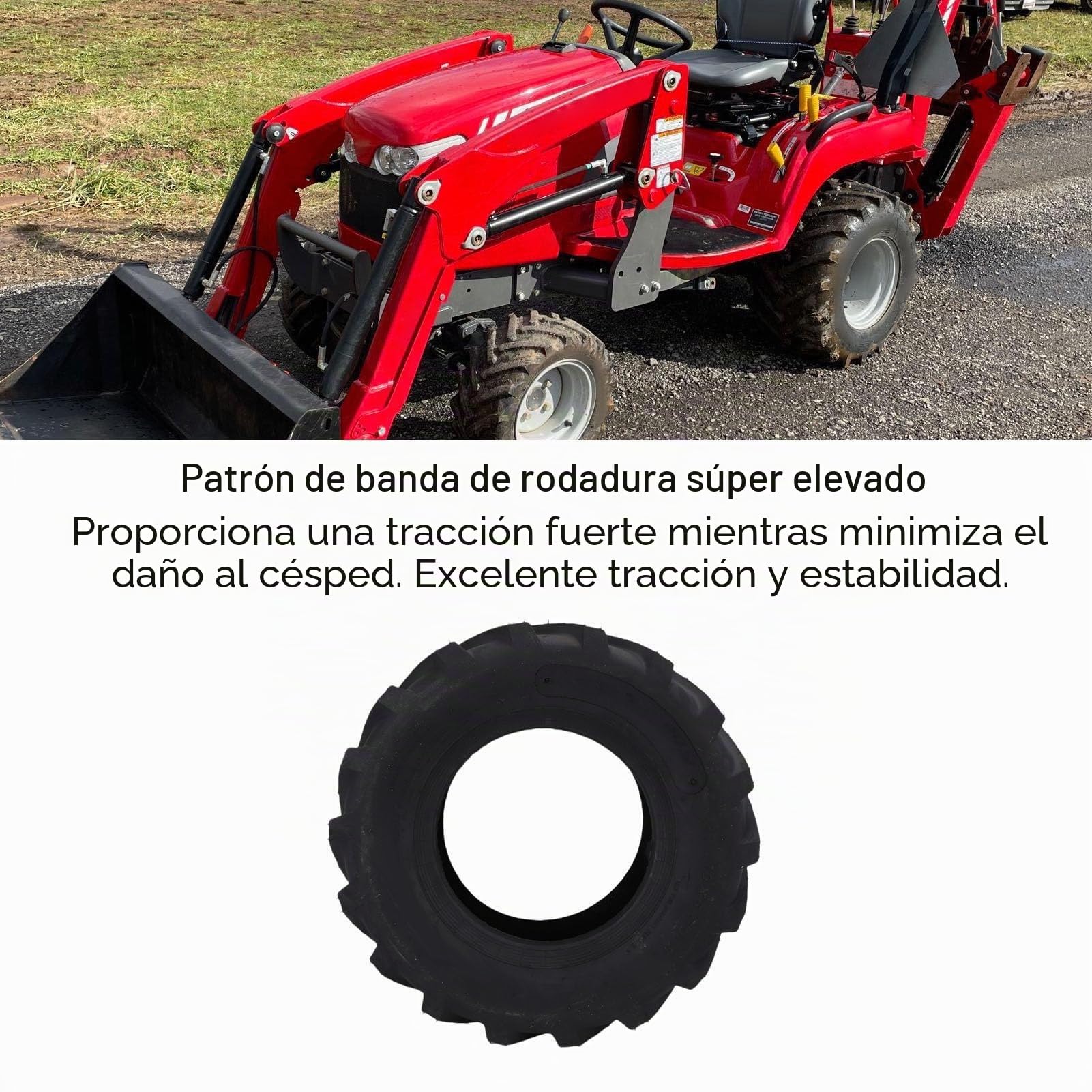 Akozon Neumático sin Cámara 16x6,50-8, Alta Tracción, Neumático para Tractor Agrícola, Cortacésped, ATV, Cultivadores
