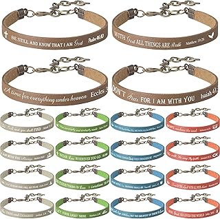 40 Pcs Bible Verse Bracelets Bulk Christian Leather Bracelets, God Faith Scripture Quotes Bracelet, Inspirational Gifts Bible Bracelets Scripture for Office School Home Woman Man