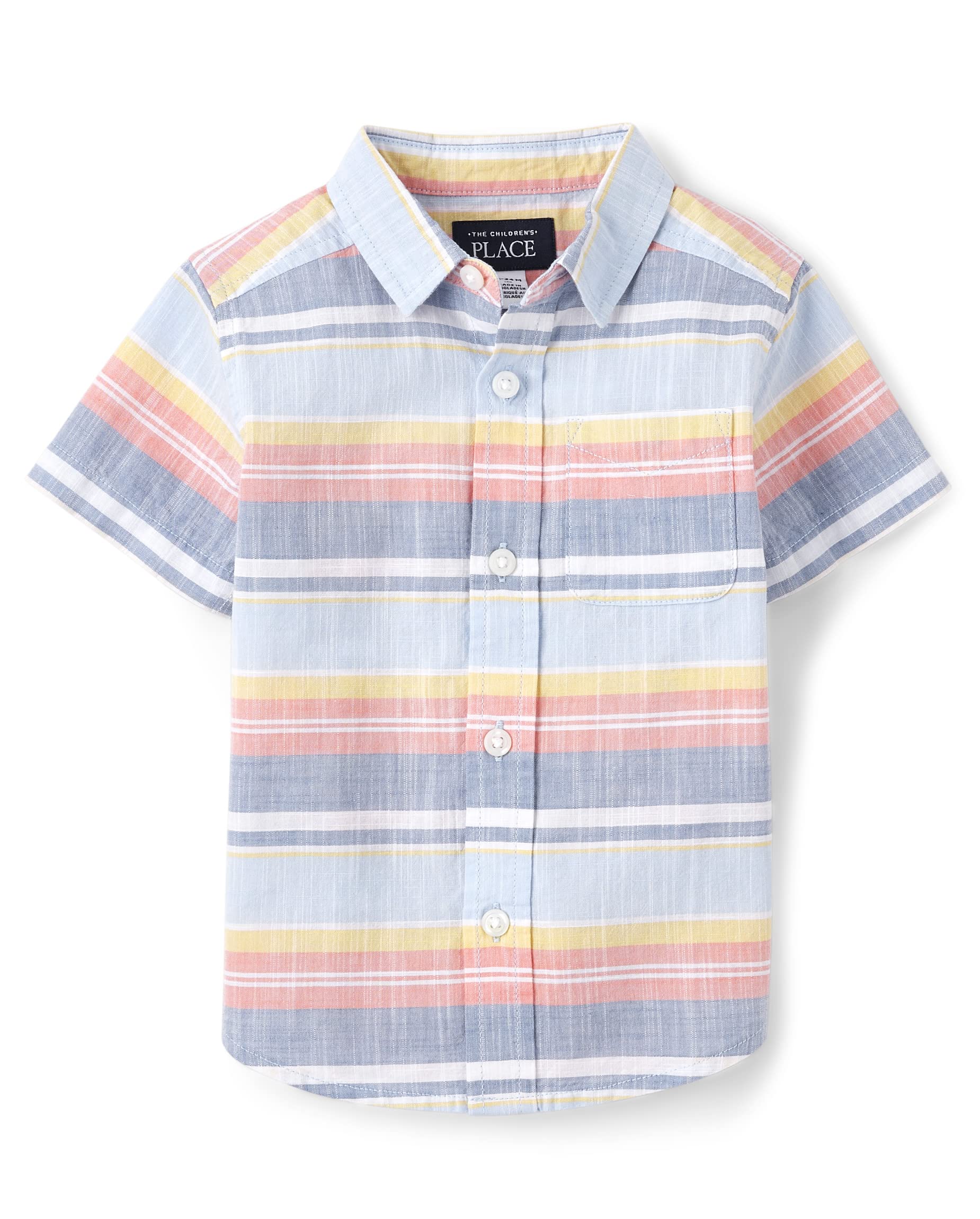 The Children's Place,Short Sleeve Button Down Shirt,Tidal,Small (5/6) — view 22