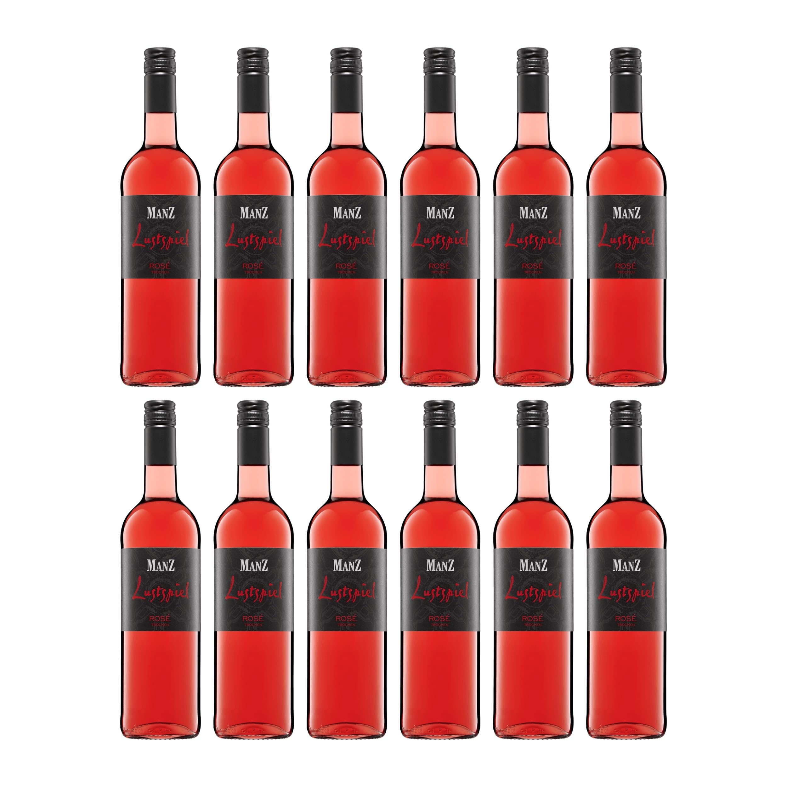 Weingut Manz Rosé Lustspiel Roséwein Trocken VEGAN Deutschland inkl. FeinWert E-Book (12 x 0.75 l)