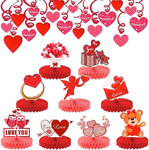 KatchOn, Centros de mesa de San ValentĂn para mesas, grandes, paquete de 39 Decoraciones colgantes de San ValentĂn con corazones rojos Centros de KatchOn, Centros de mesa de San ValentĂn para mesas, grandes, paquete de 39 Decoraciones colgantes de San ValentĂn con corazones rojos Centros de