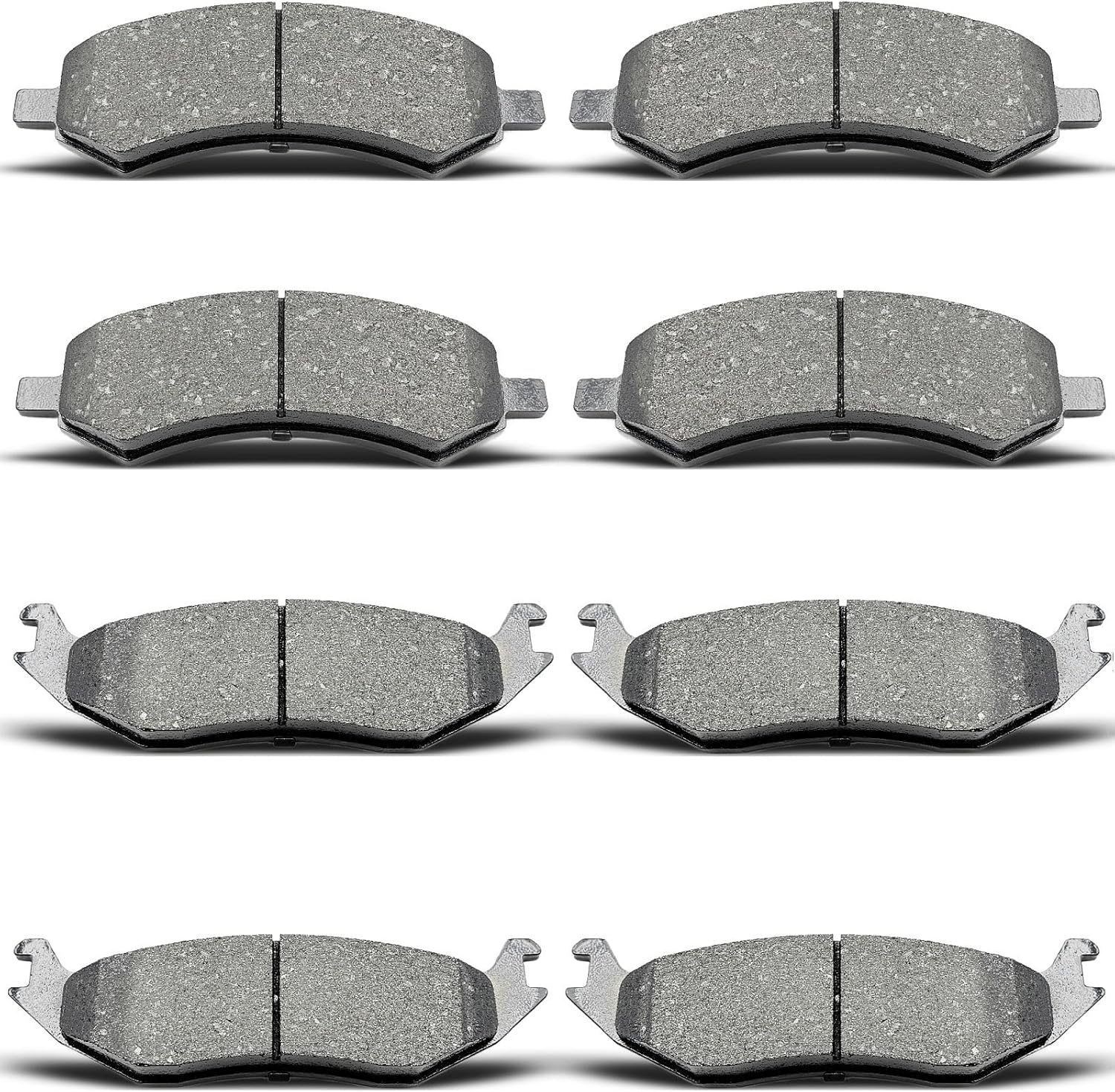 evkingauto Ceramic Front & Rear Brake Pads for Chrysler Aspen 07-09, Dodge Durango/Ram 1500 06-10, Ram 1500 11-18 - Dust-Free, Quiet Braking