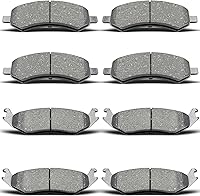 evkingauto Ceramic Front & Rear Brake Pads for Chrysler Aspen 07-09, Dodge Durango/Ram 1500 06-10, Ram 1500 11-18 - Dust-Free, Quiet Braking
