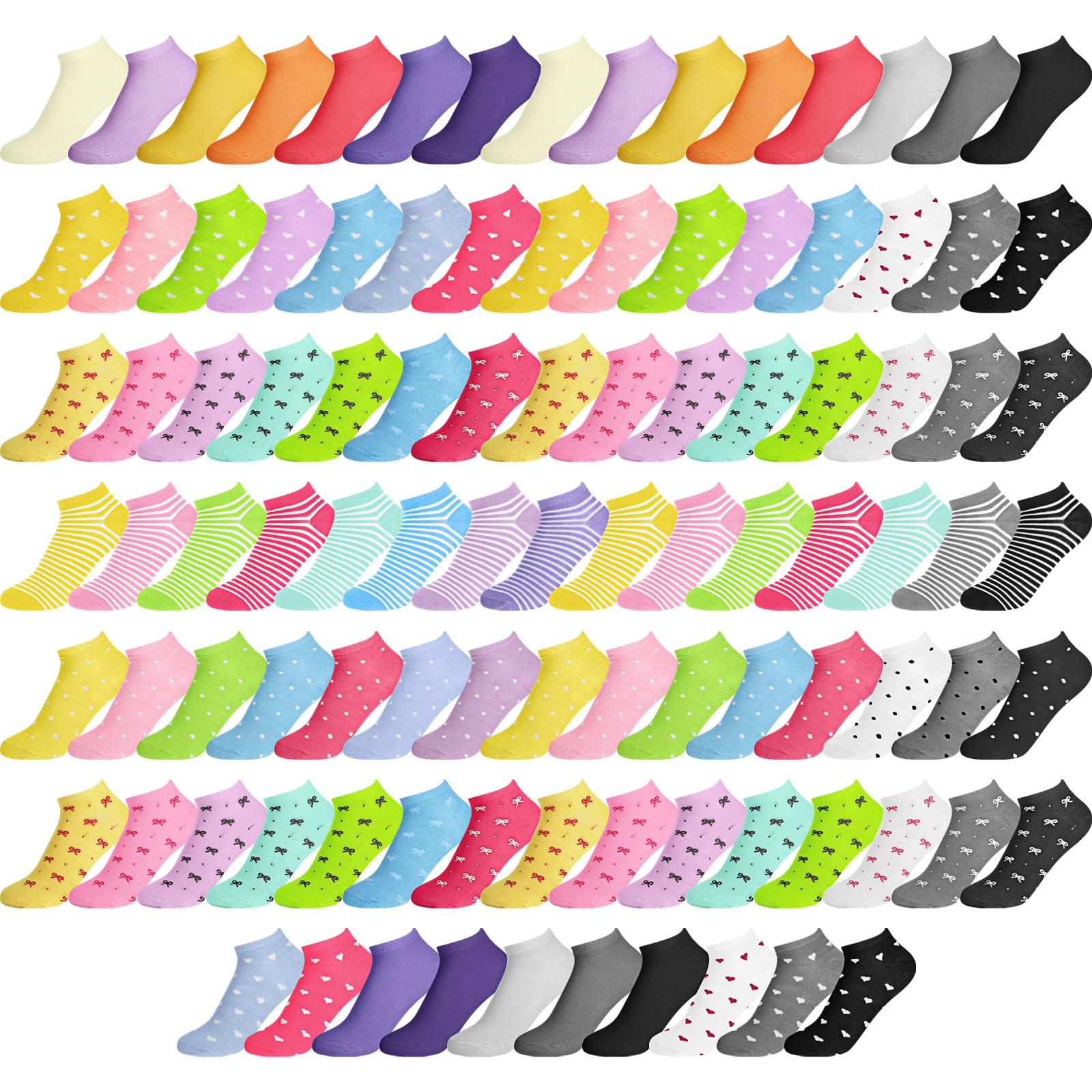 Handepo100 Pair Low Cut Ankle Socks for Women Athletic Bulk Socks for Running Casual Outdoor Activities