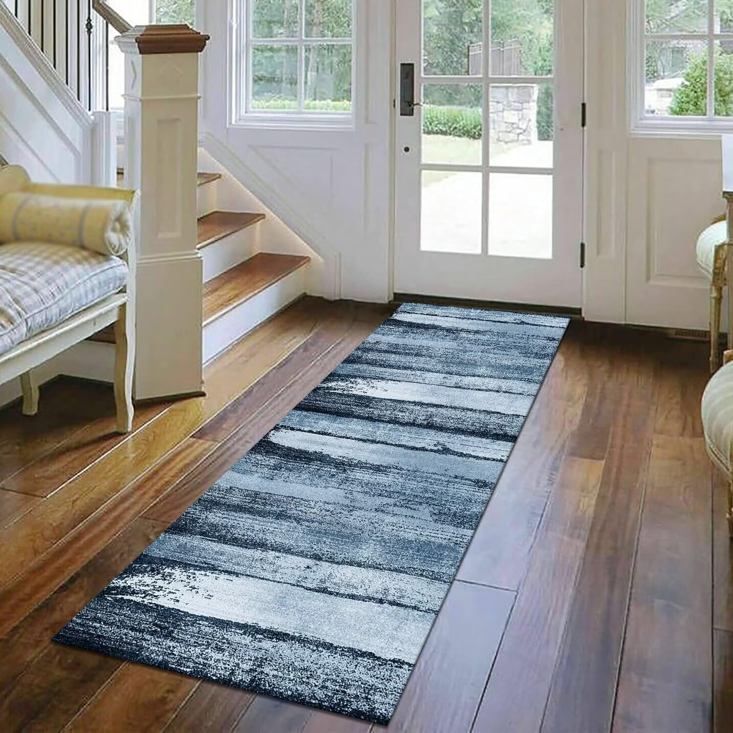 Tapete de cocina antideslizante azul de 40 x 60 cm, tapete de entrada para interiores, tapete suave para entrada, tapete versátil para sala de estar y decoración del hogar.