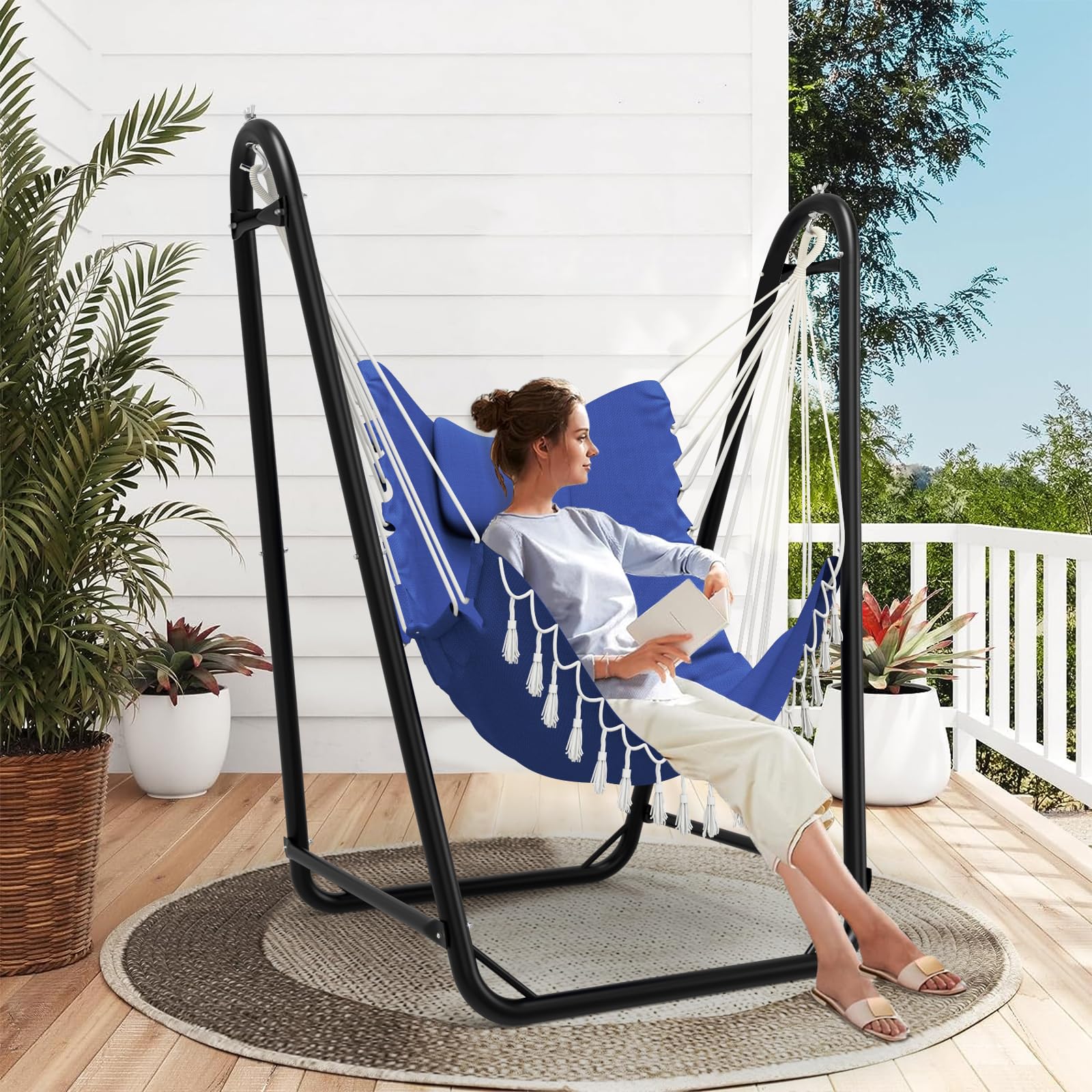 Dakota Fields Hanging Hammock Chair Stand Swing Chair Stand For
