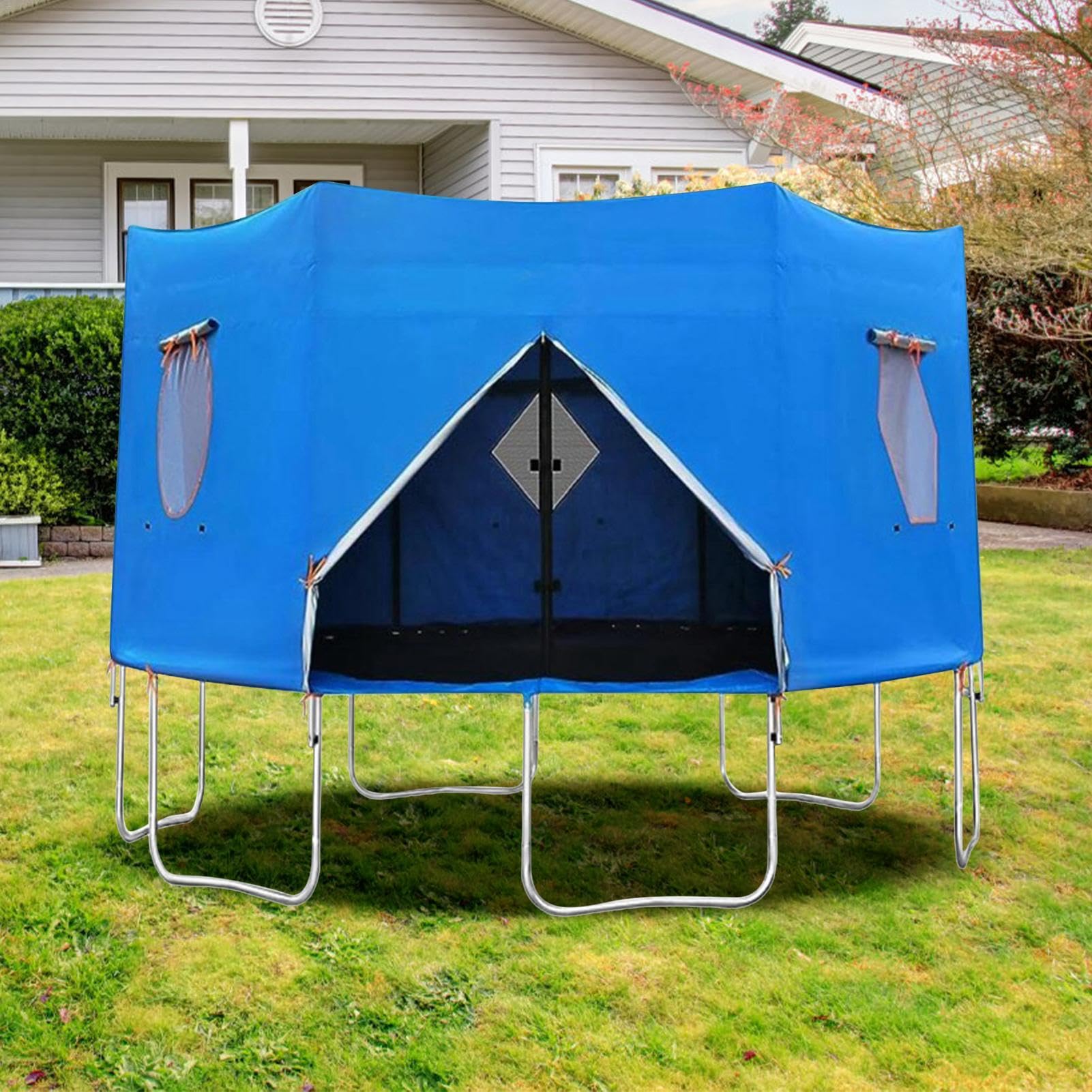 Tienda de campaña para cama elástica, toldo de trampolín, 6/8/10/12 pies, trampolín para exteriores, parasol para cama elástica, cubierta superior redonda para cama elástica, funda protectora,