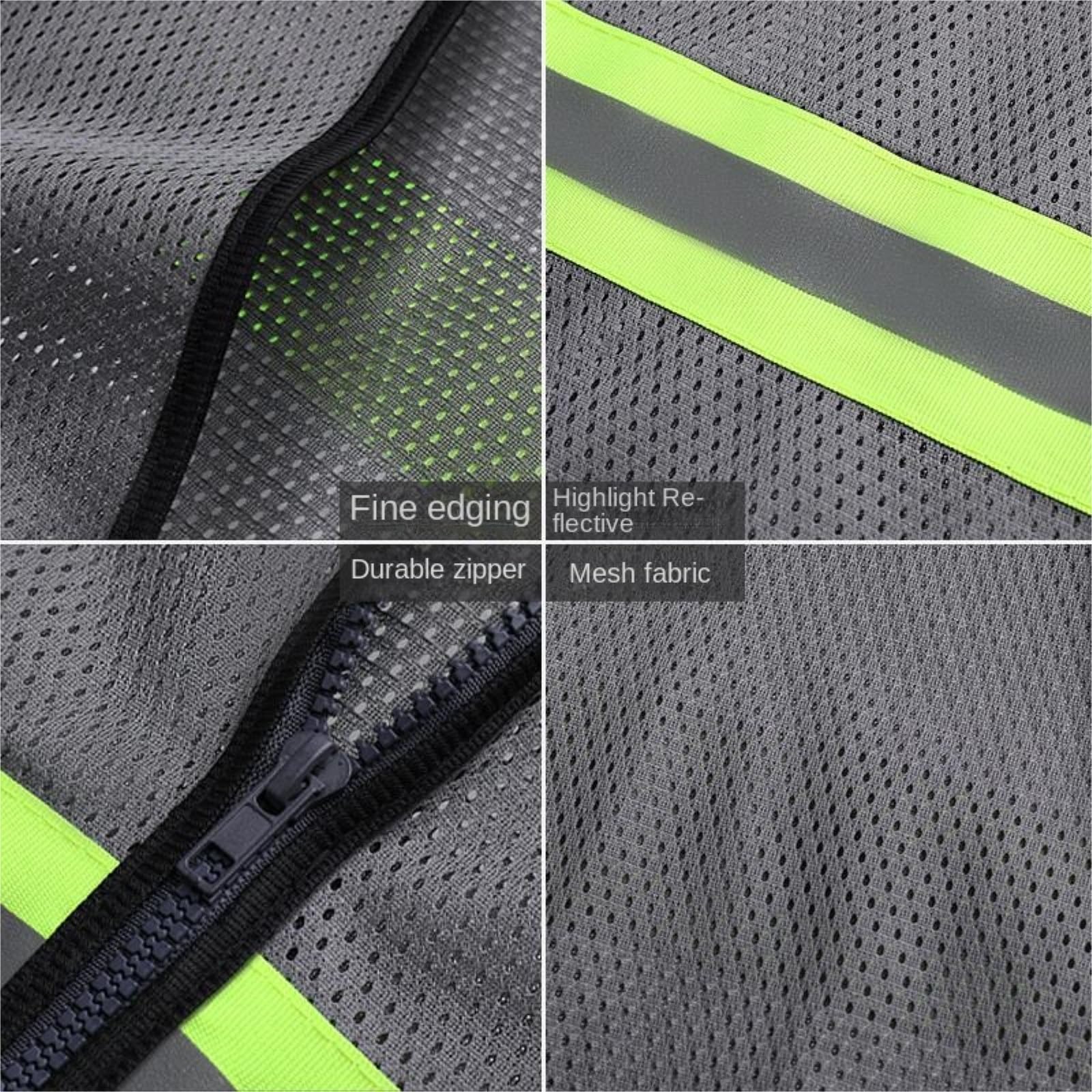 Chaleco Reflectante Gris, Chaqueta De Seguridad Ligera De Malla For Exteriores