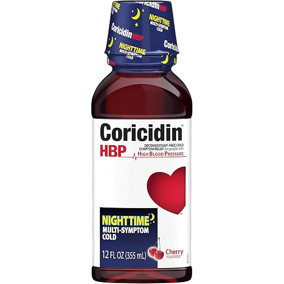 Coricidin HBP Nighttime MultiSymptom Cold Liquid Cherry