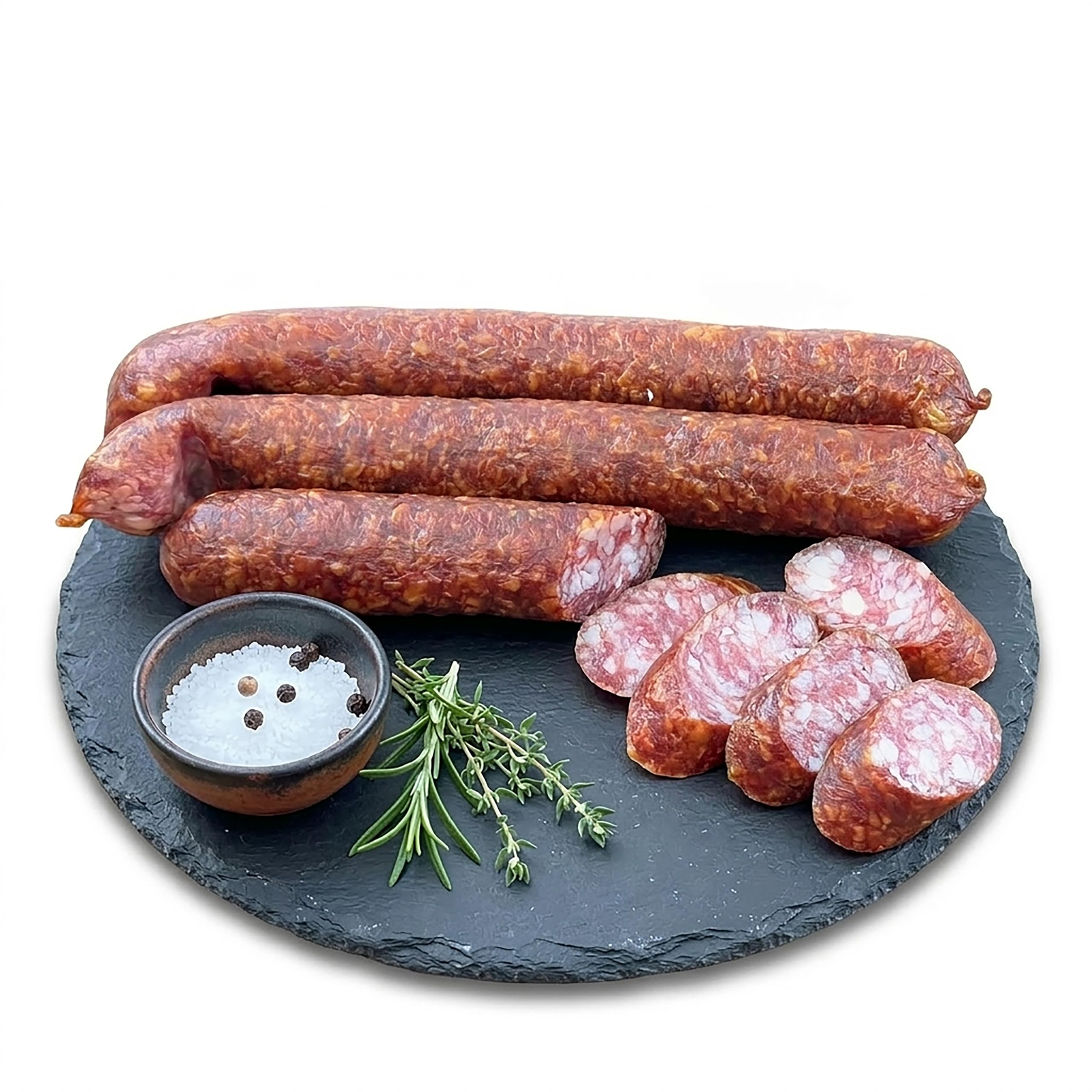 LANDPERLE Cabanossi 4x 1kg polnische Wurstspezialität, perfekt für Pizza, Pasta, Nudelsalat, Suppen, Eintöpfe, Pfannengerichte, zur Brotzeit, als Snack, hergestellt aus Schweinefleisch & Rindfleisch