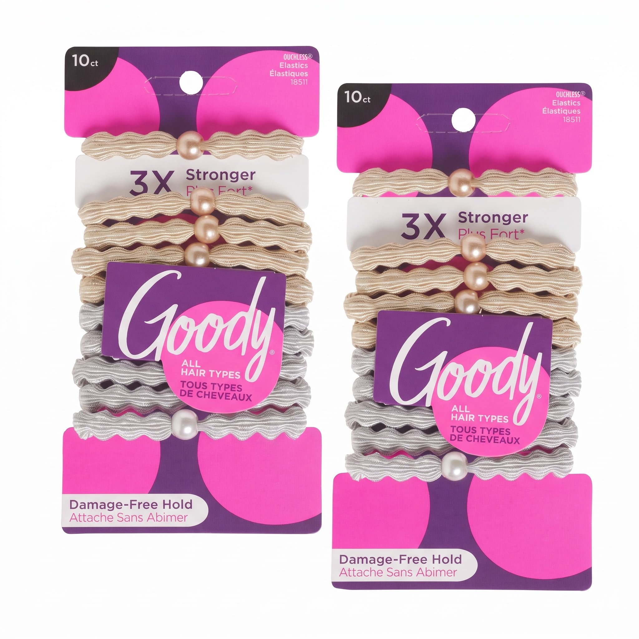 GOODY FOREVER ELASTICS 6MM 10CT BLONDE SILVER (Pack of 2) 10 Count (Pack of 2) Rubia/Plata