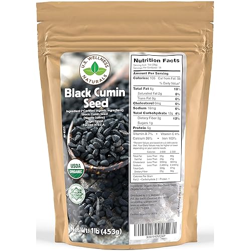 Semilla de comino negro de 1 libra 16 onzas a granel de Nigella Sativa semillas negras egipcias a granel 100 certificadas por USDA alcaravea negra -