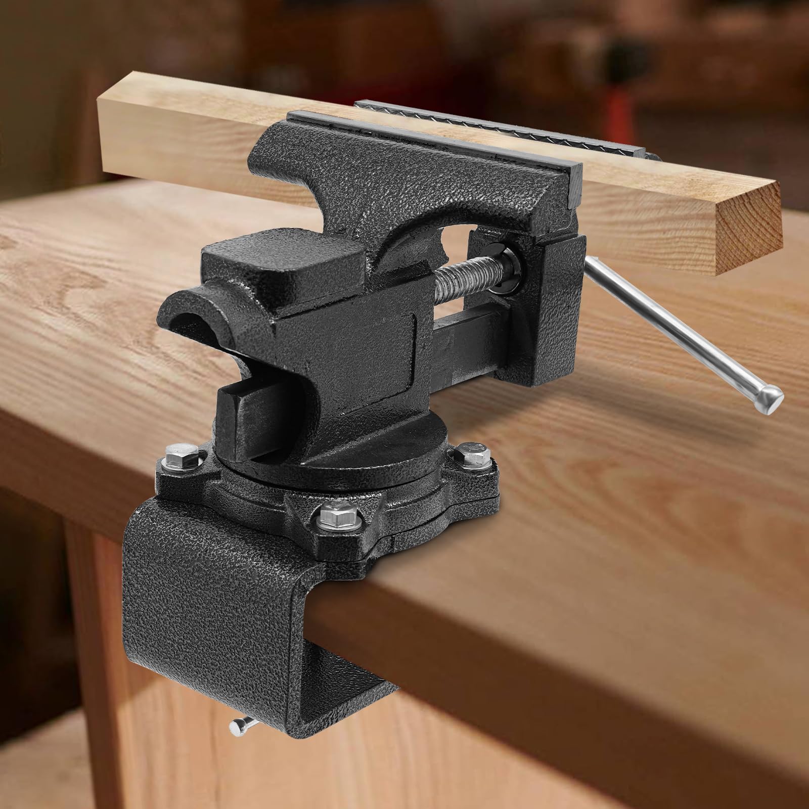 Étau de table rotatif à 270° - Ouverture de 115 mm - 2 en 1 - Multifonction - Pour le travail du bois