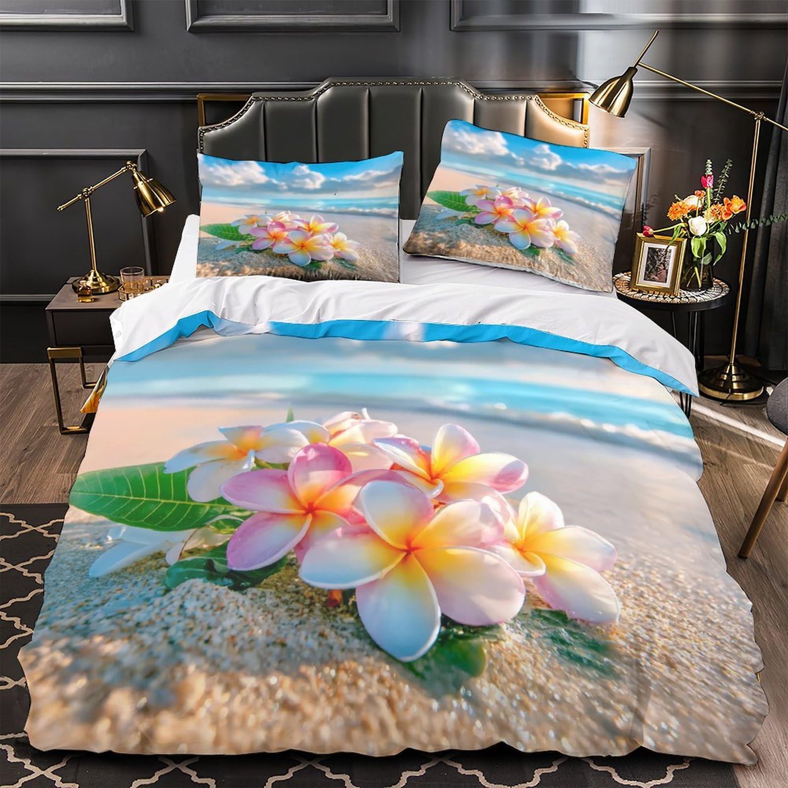 Linge de lit floral en microfibre résistante et ultra douce 3 pièces