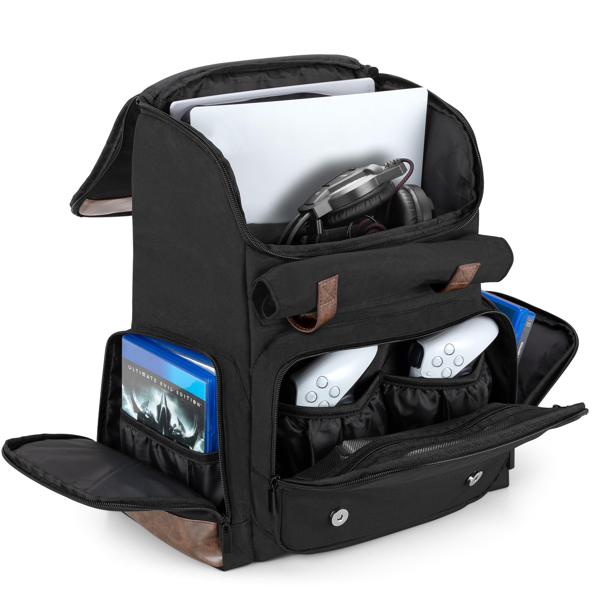 LoDrid Game Backpack Compatible with PS5/PS5 Slim/PS4/PS4 Pro, Bag Only